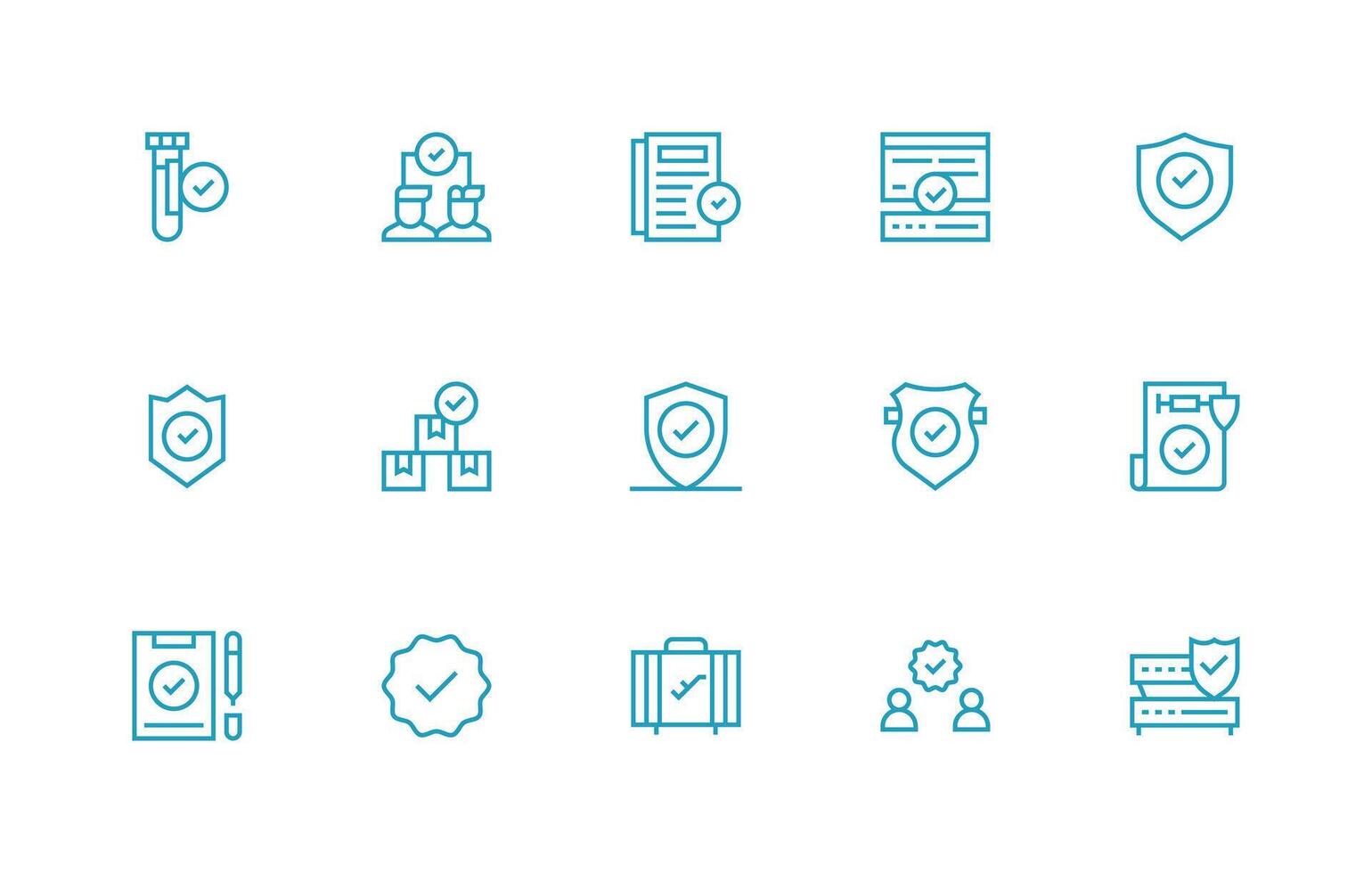 15 Regular Line Style Icons from Compliant Collection Theme-Based Icon Pack vector