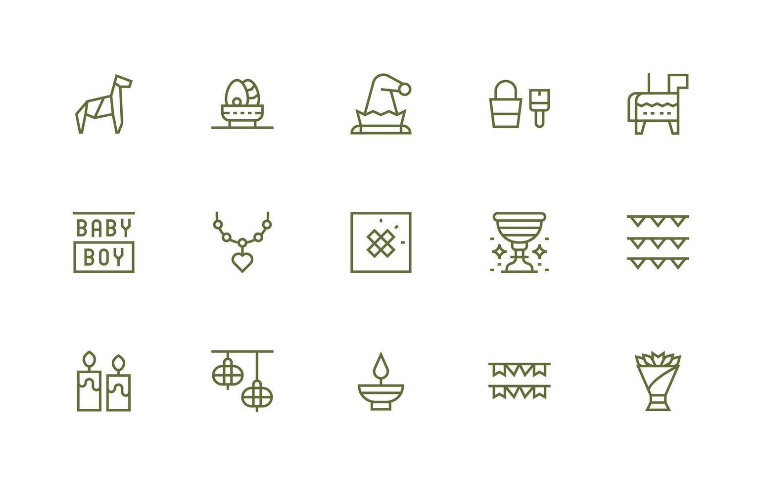15 Regular Line Vectors for Decoration Theme Complete Icon Set for Mobile Apps