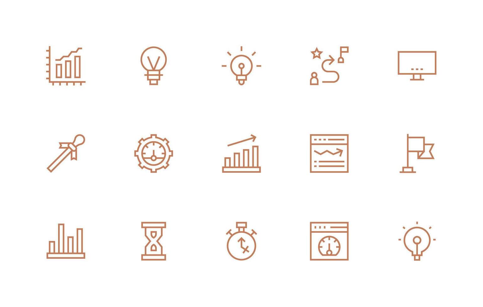 Progress Indicator Set with 15 Regular Line Icons High-Resolution Icons for Any Platform vector