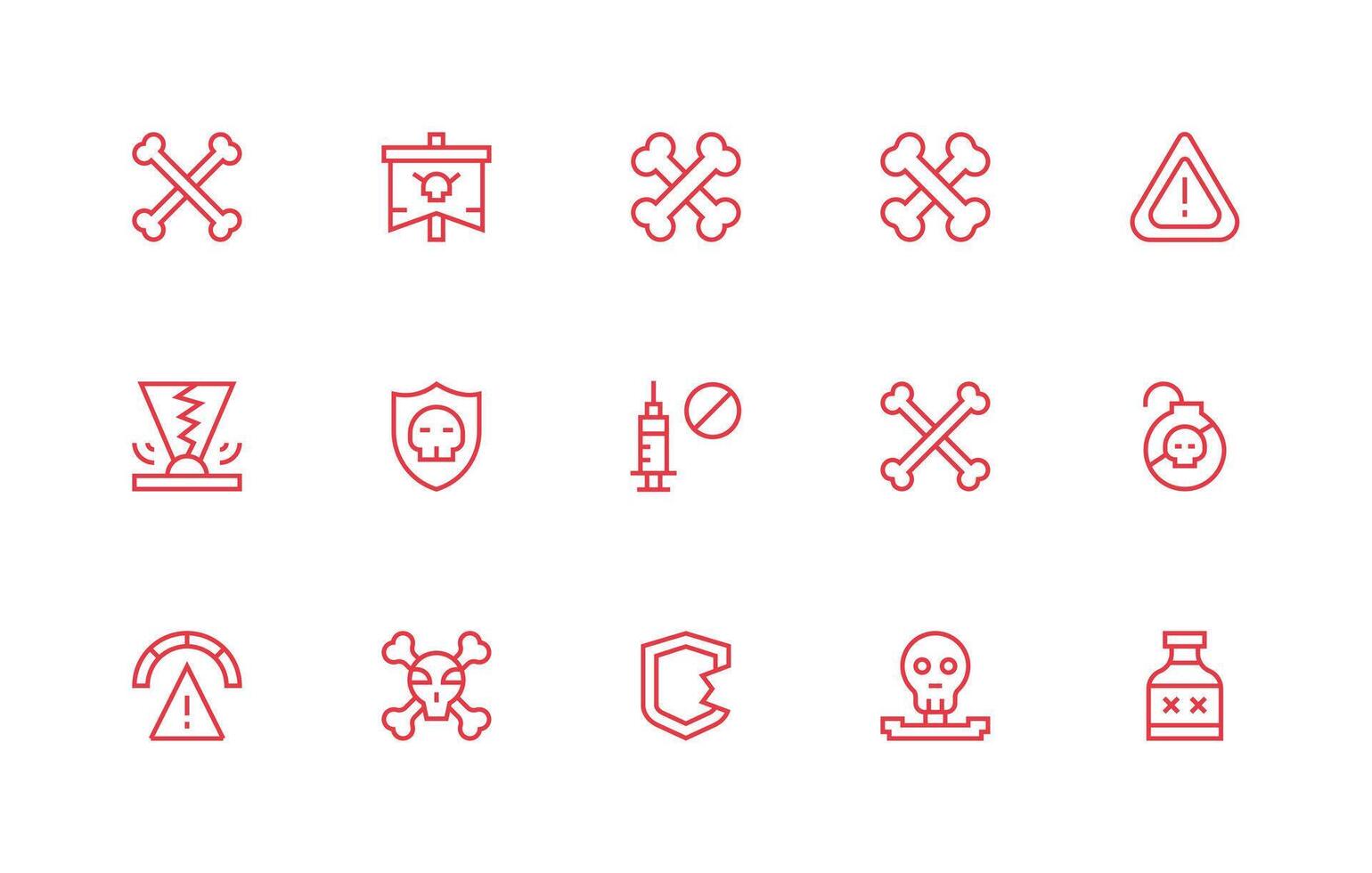 Regular Line Icons from Unsafe Set with 15 Vectors Neat Icon Set