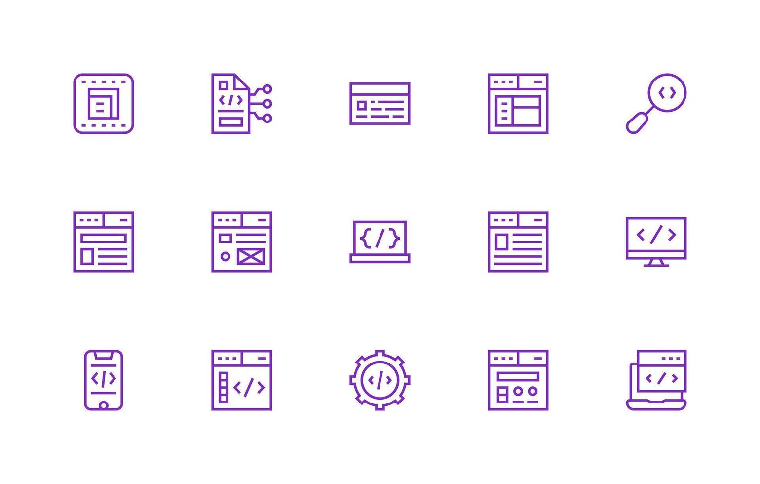 15 Regular Line Designs for Css Icons Creative Icon Set vector