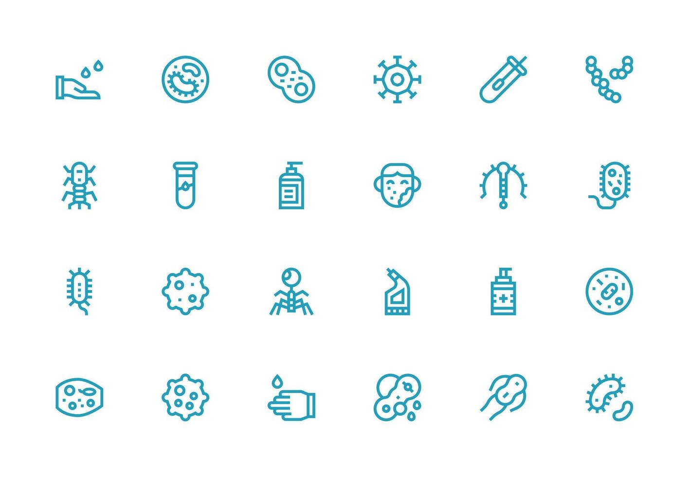 24 Icons for Bacteria in Thick Line Line Format Well-Structured Icons for Creative Use vector