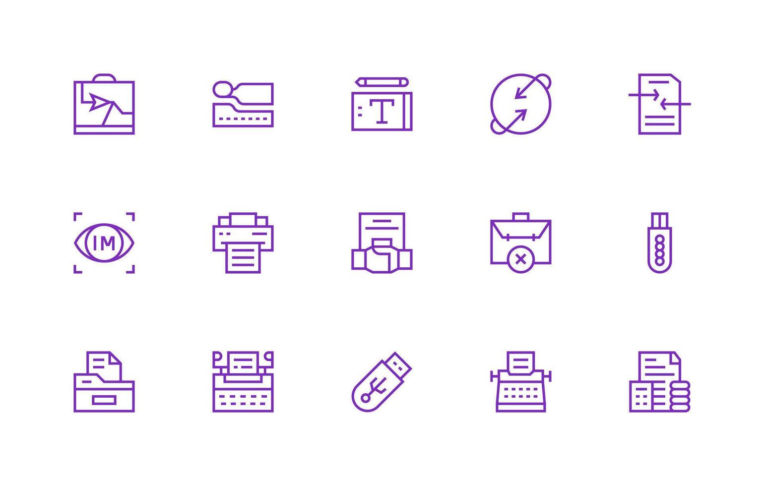 Copy Design Icons featuring 15 in Regular Line Style Detailed Icon Collection for Design Systems vector