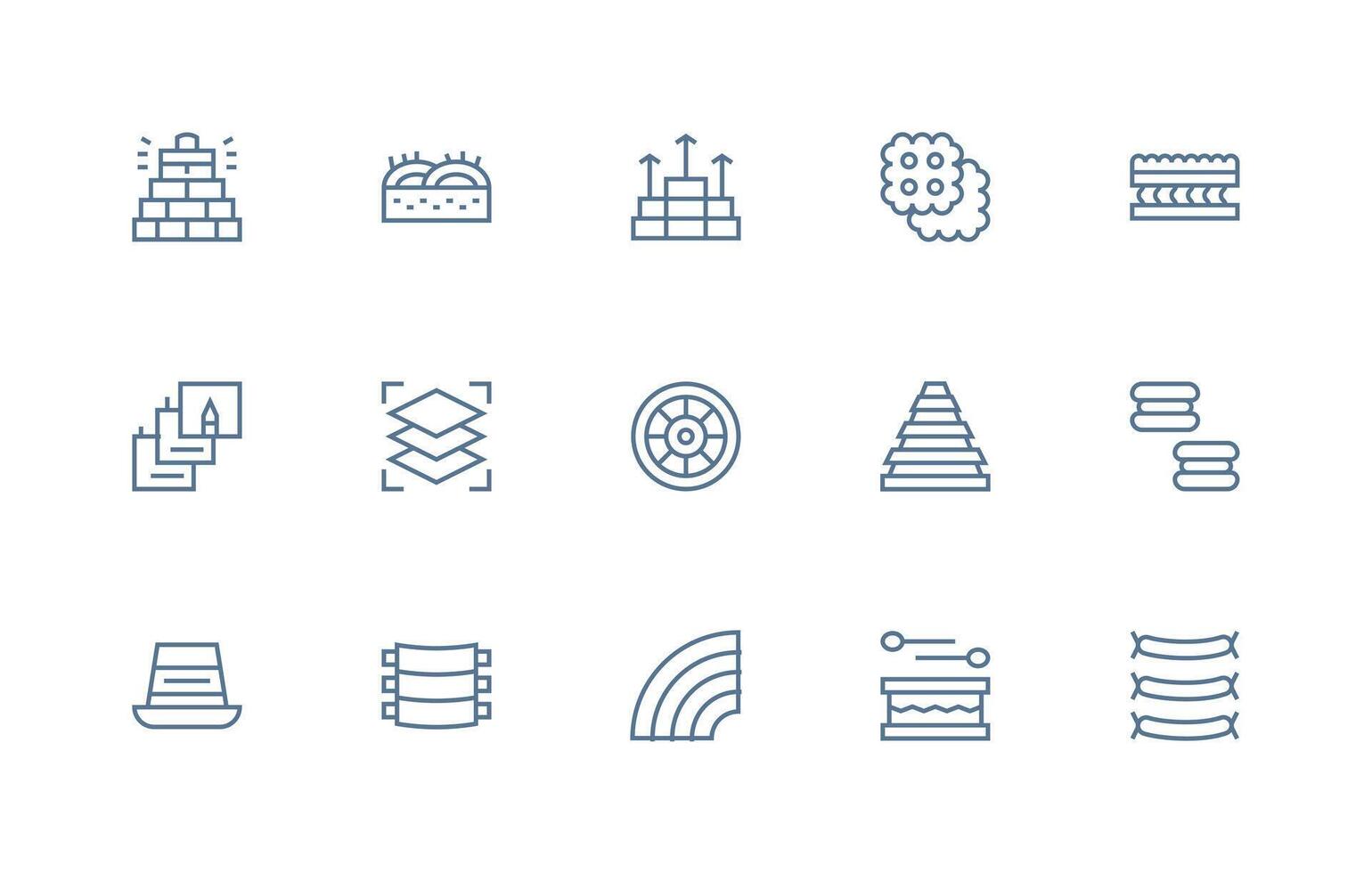Regular Line Style Layers Icons with 15 Vectors Basic Icon Series