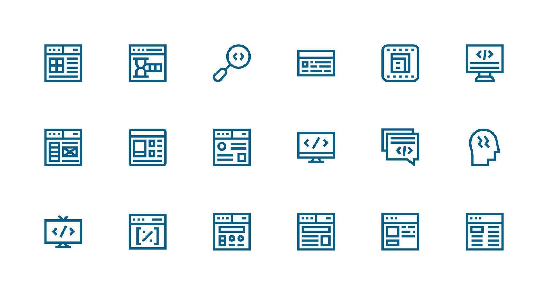 Css featuring 18 Icons in Strong Stroke Line Design Creative Icon Set vector