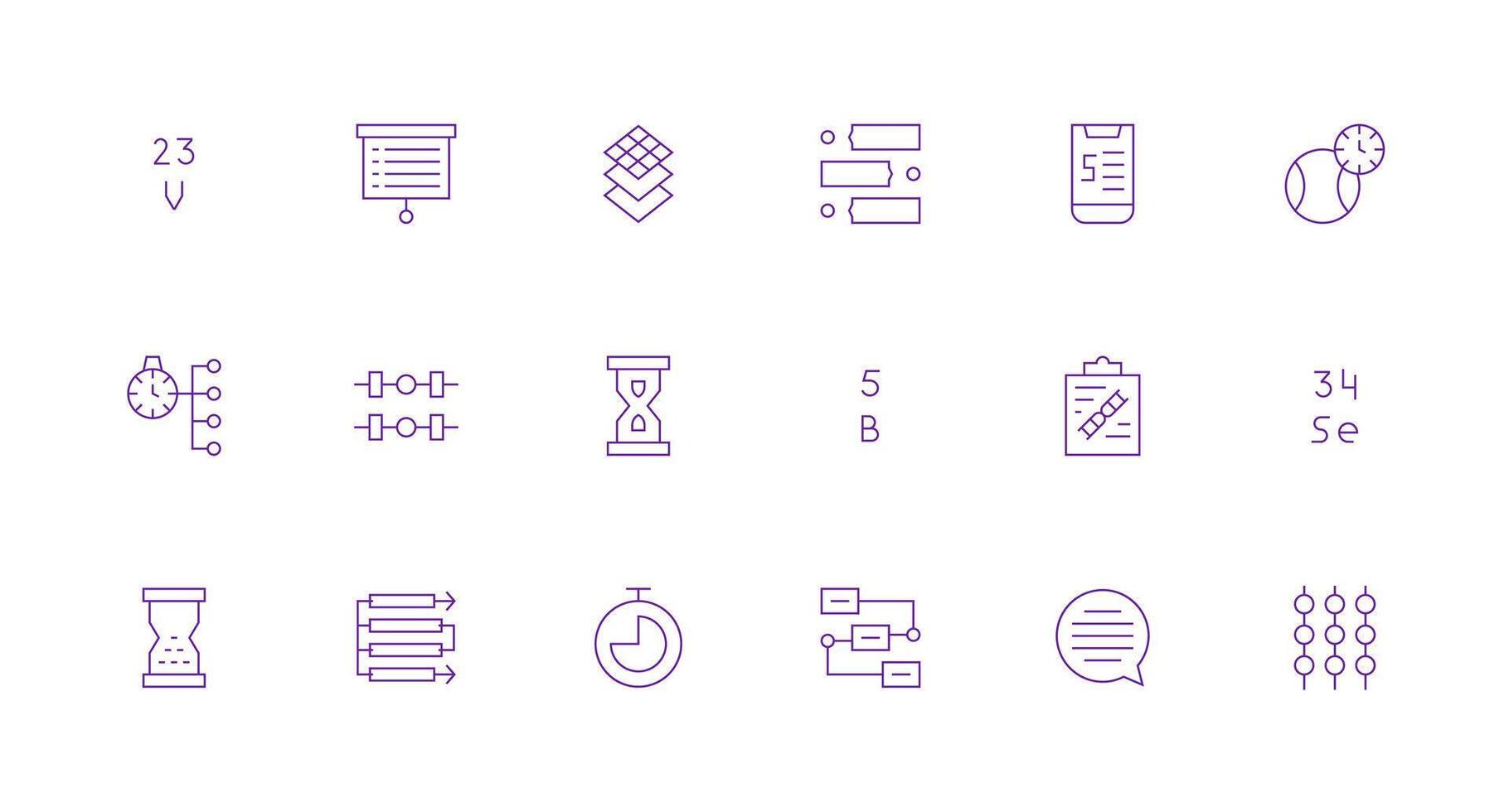 18 Minimal Line Style Icons from Sequence Collection Design Ready Icon Set for Teams vector