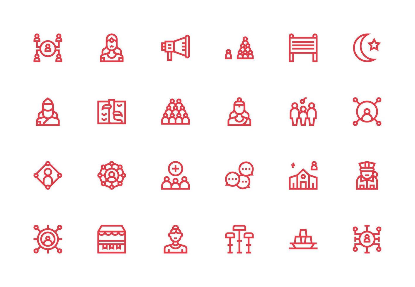24 Thick Line Line Style Icons from Community Collection Interface Icons for Daily Use vector