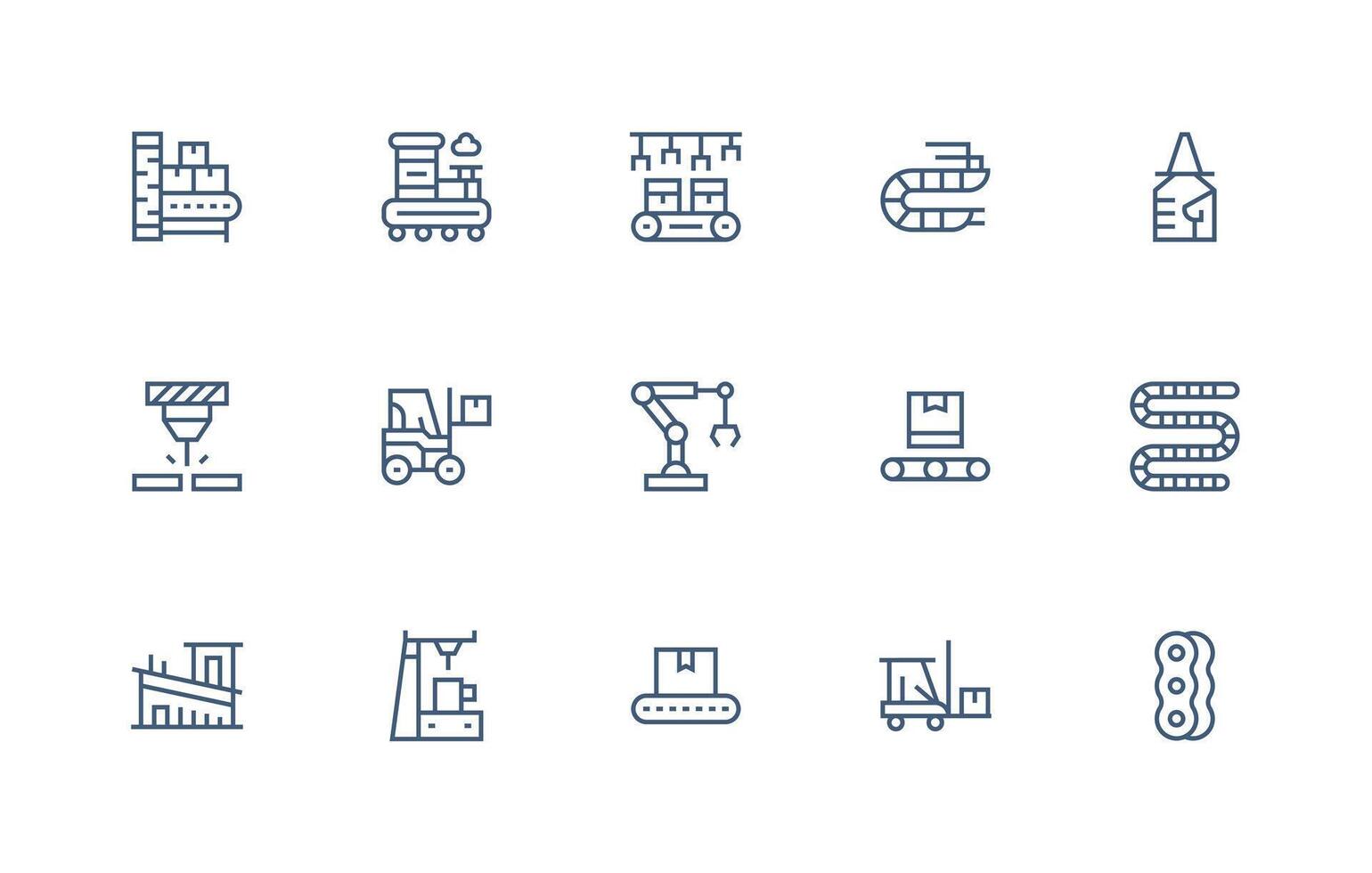 15 Regular Line Style Icons from Conveyor Collection Scalable Icons for All Themes vector