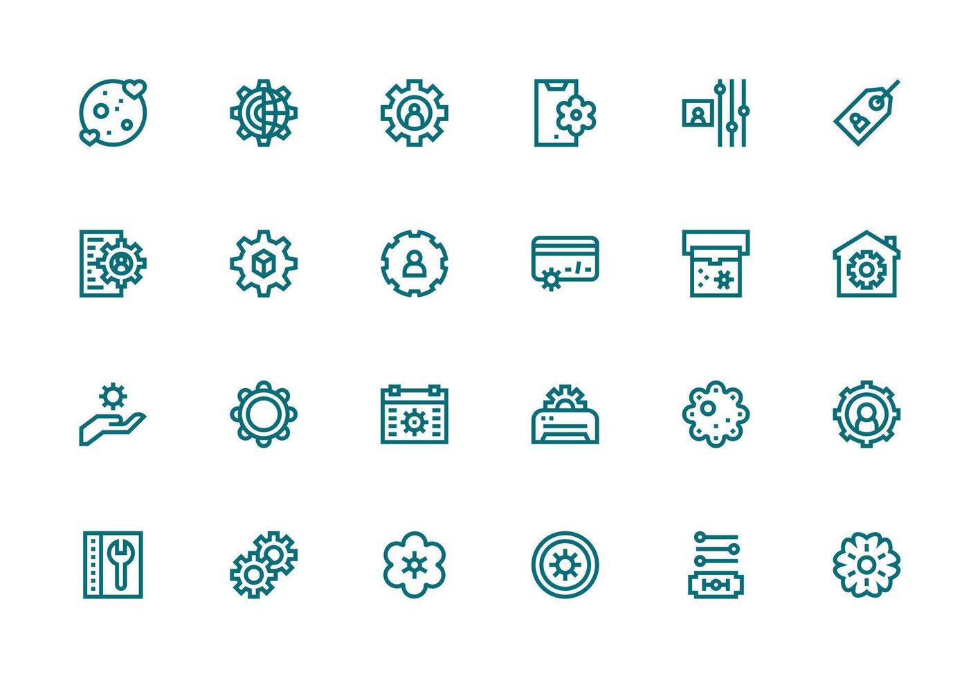 Customization Visual Pack containing 24 Thick Line Line Icons User Interface Icons for Digital Products vector