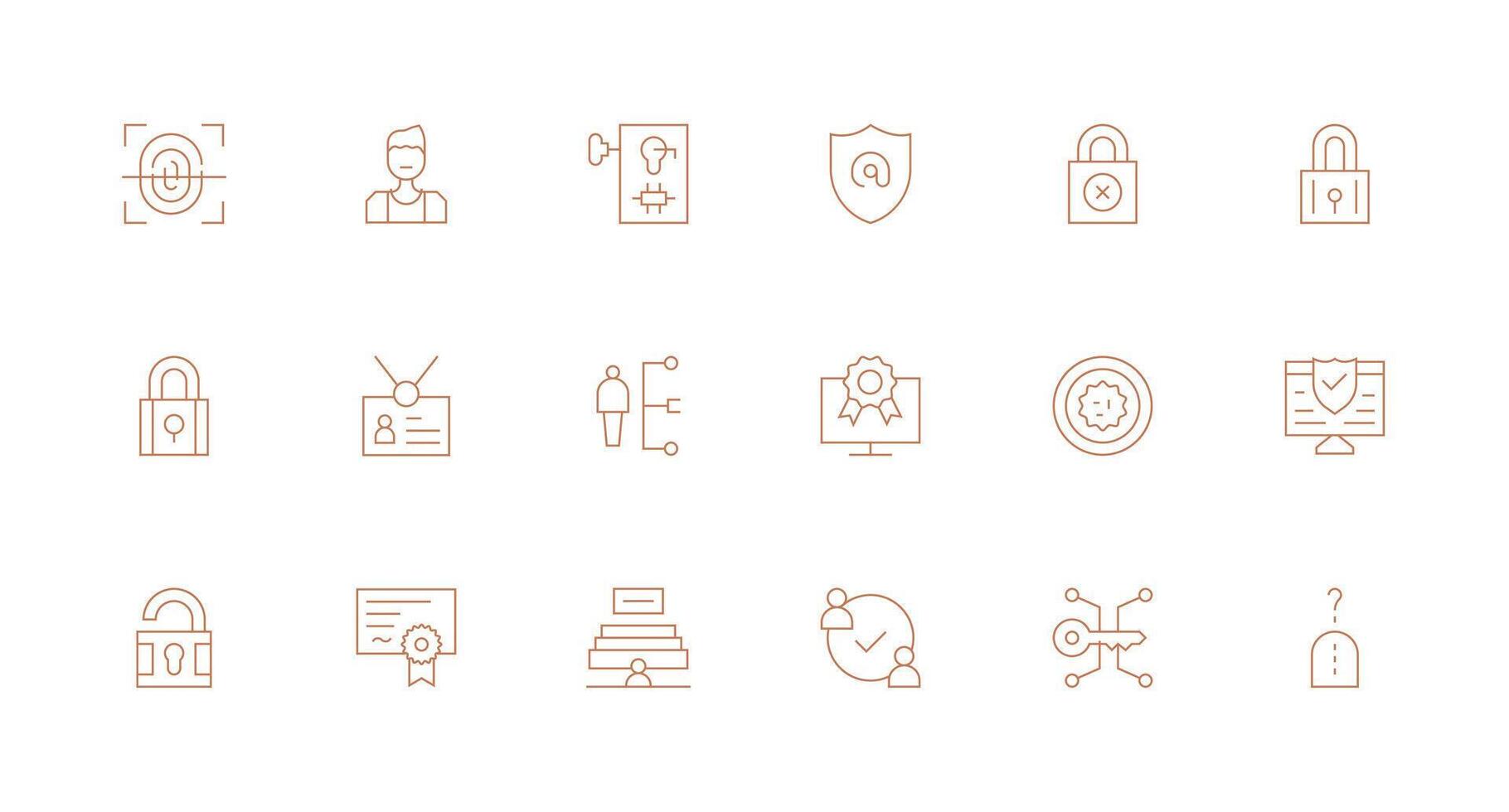 Authentication Icon Set with 18 Minimal Line Graphics Design Ready Icon Set for Teams vector