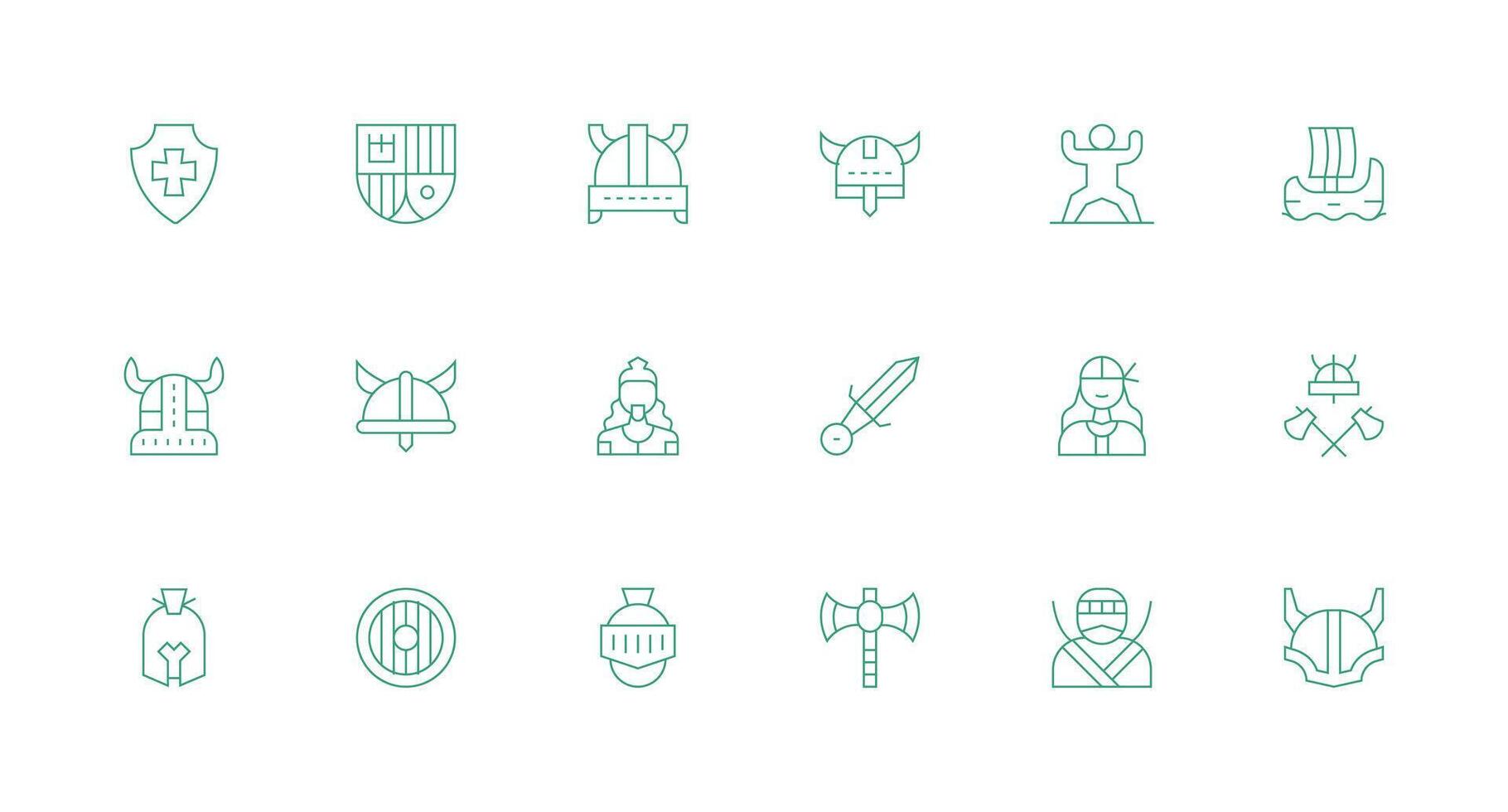 18 Minimal Line Icons for Warrior Graphics Modern Icon Set vector