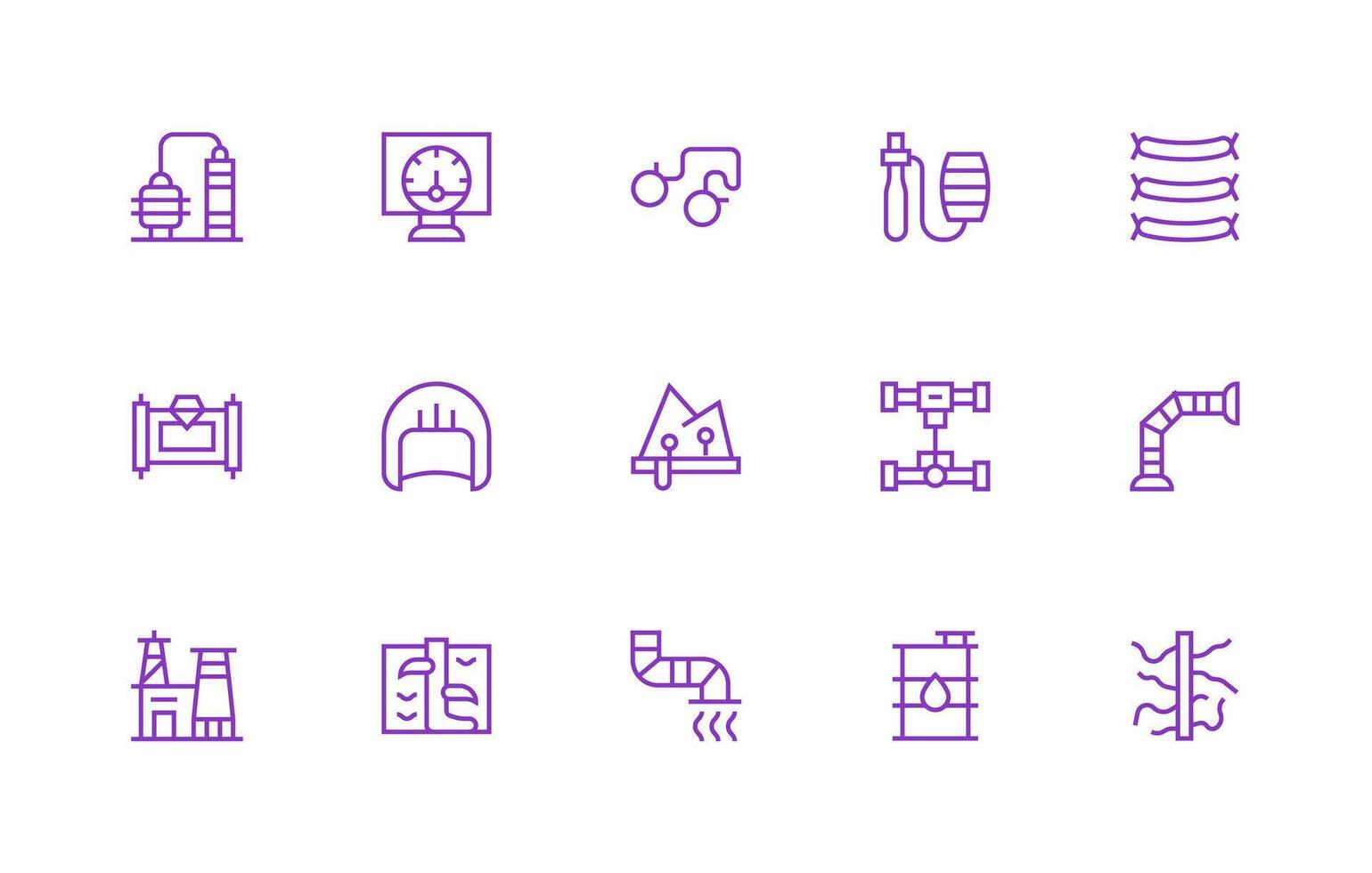 15 Regular Line Style Icons from Pipeline Collection Complete Icon Bundle for Web Design vector