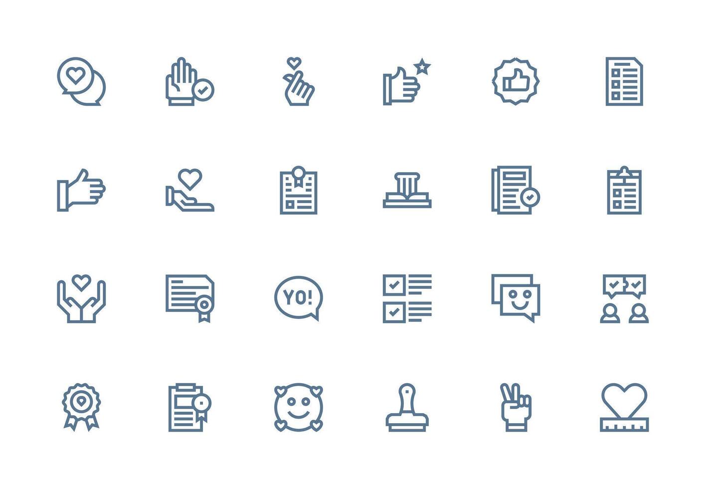 Approval Icon Collection with 24 Thick Line Line Designs Minimal Icon Set for Interface Projects vector