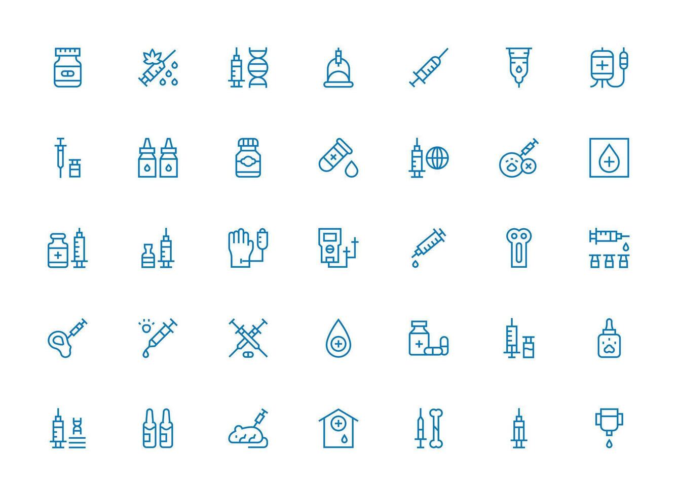 35 Regular Clean Line Vectors for Injection Theme UI and UX Focused Icon Collection