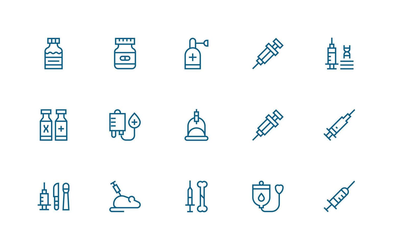 15 Regular Line Vectors for Injection Theme UI Icon Set