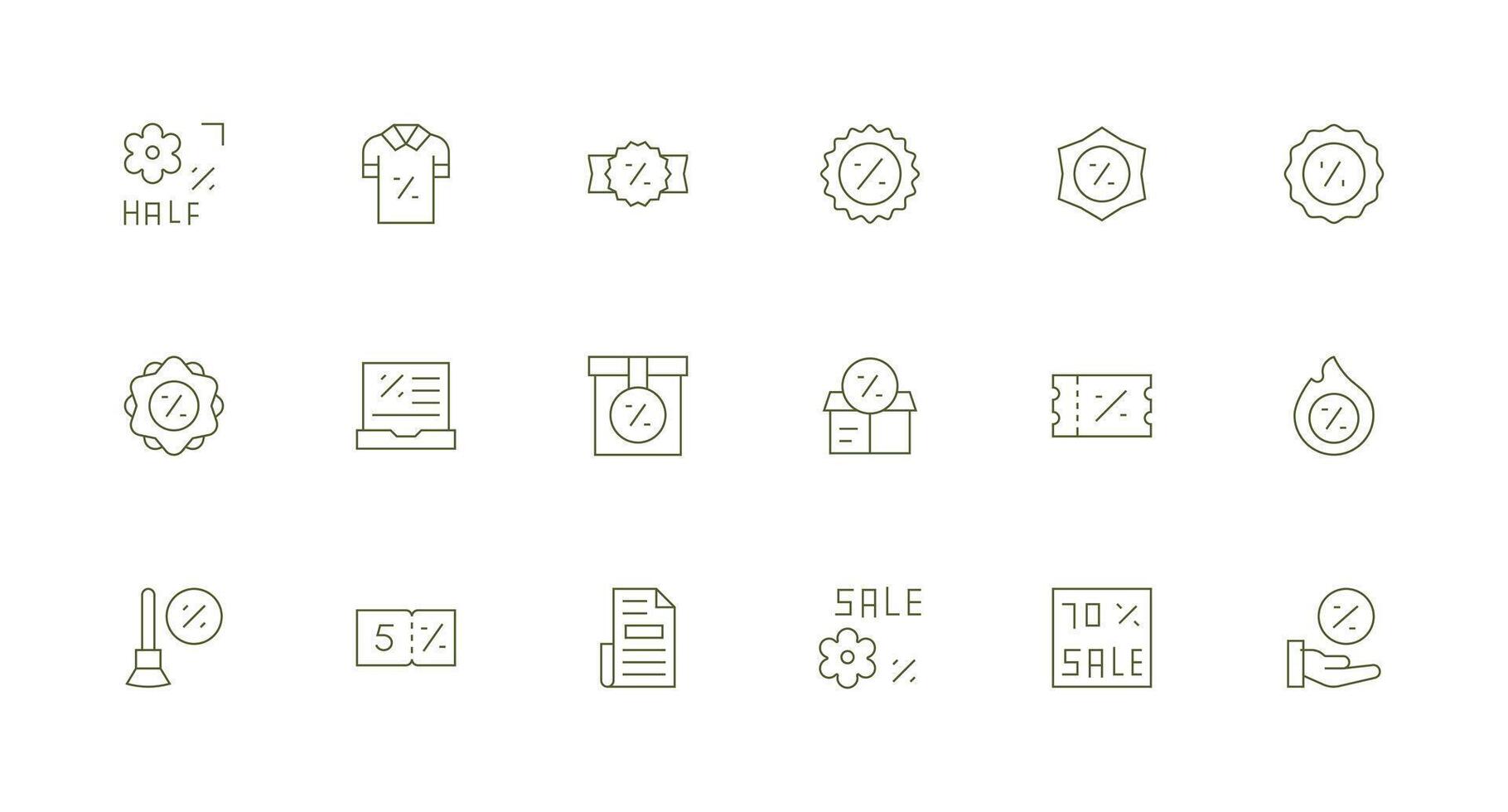 18 Icons for Markdown in Minimal Line Format Clean Set for Layout Prototypes vector