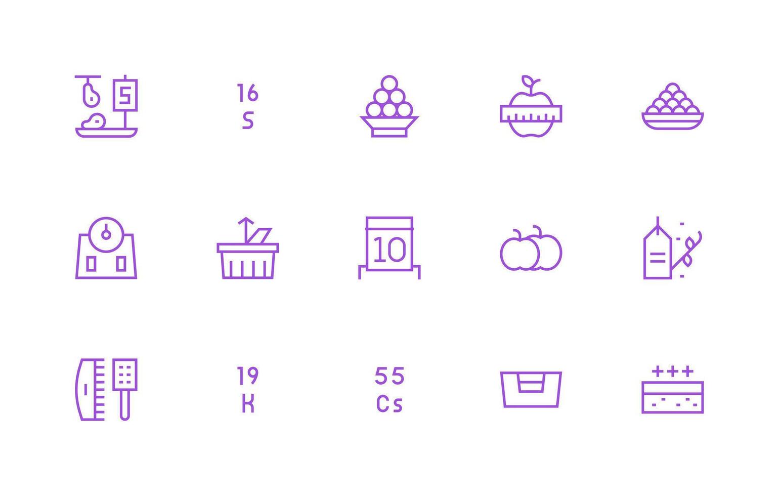 15 Quantity Icons in Regular Line Aesthetic Core Icon Collection for Daily Tasks vector