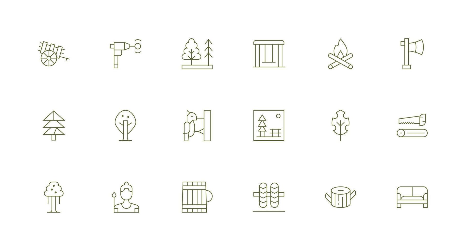 Wood featuring 18 Icons in Minimal Line Design User Interface Icons for Digital Products vector