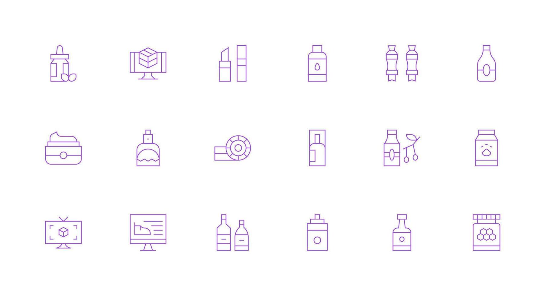 producto diseño conjunto con 18 mínimo línea íconos ui icono conjunto vector