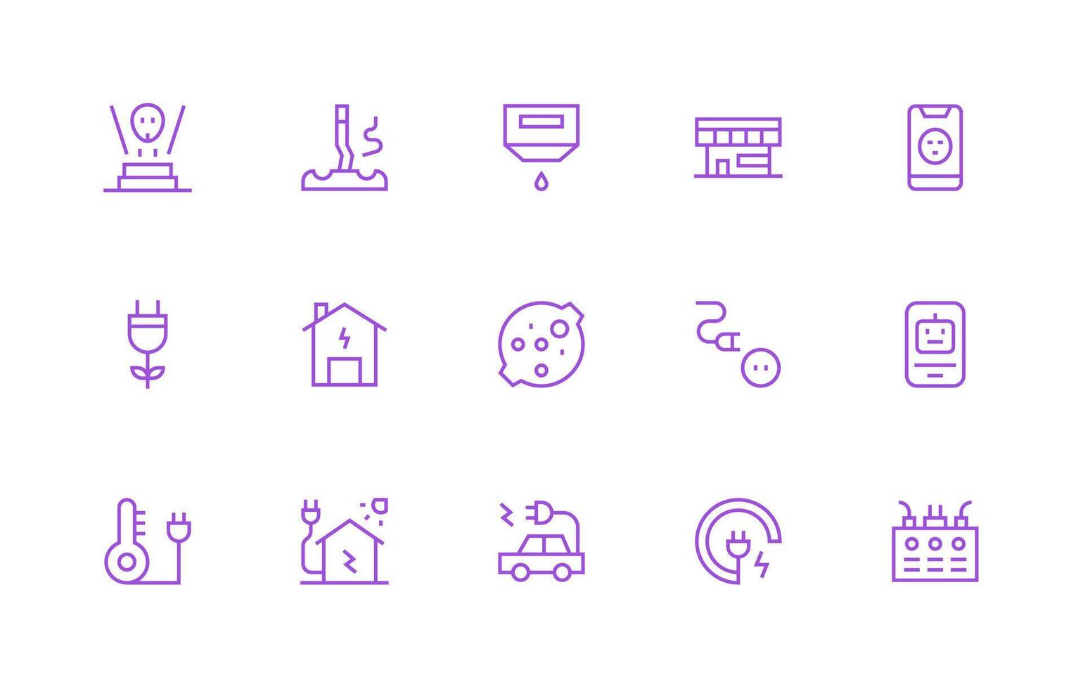 Outlet Set with 15 Regular Line Icons Customizable Icon Series for Mobile Screens vector