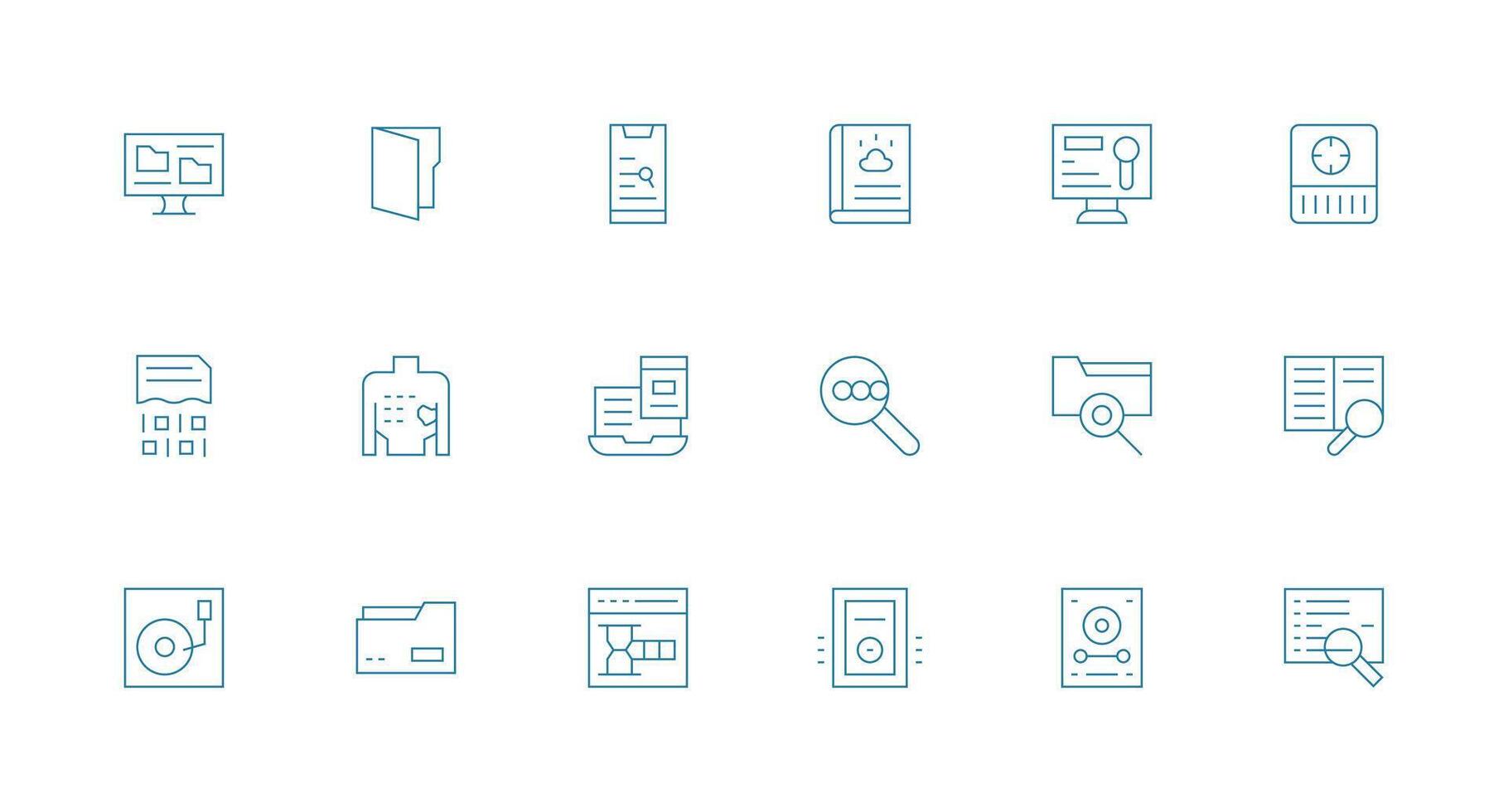 Minimal Line Style Retrieve Icons with 18 Vectors Reusable Icon Set