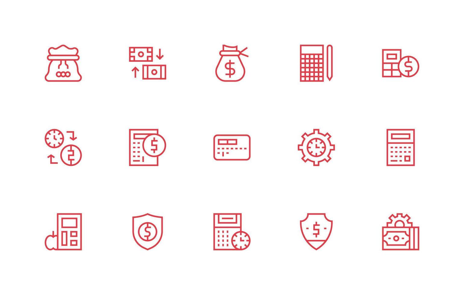 Regular Line Icons from Budgeting Set with 15 Vectors Simple Icon Pack