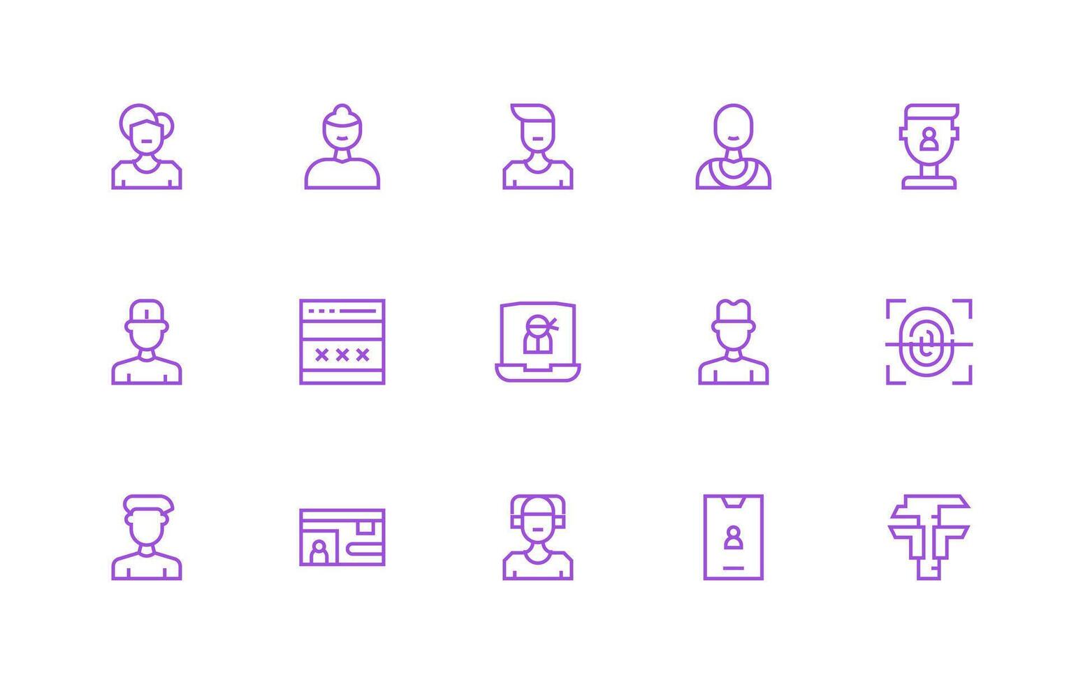 Regular Line Icons from Login Set with 15 Vectors Minimal Icon Pack