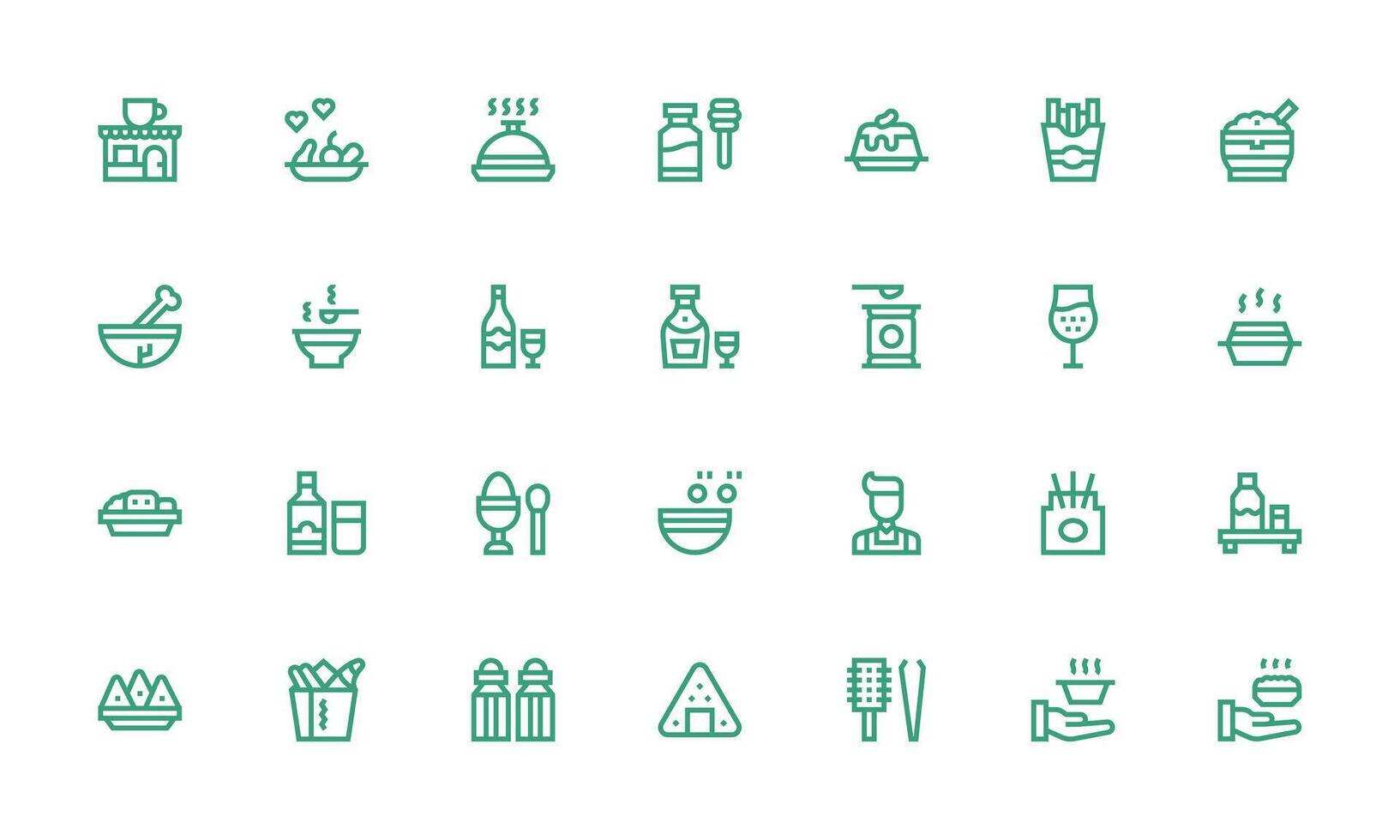 28 Bold Line Style Icons from Serving Collection Essential Icons for Rapid UI Building vector