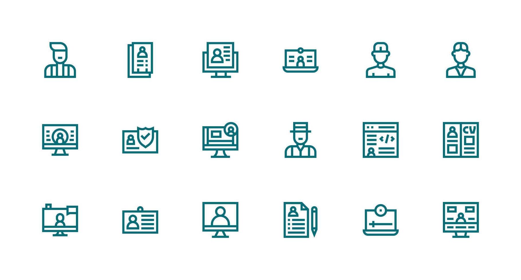 Strong Stroke Line Icons from Personal Information Set with 18 Vectors Scalable Icons for All Themes