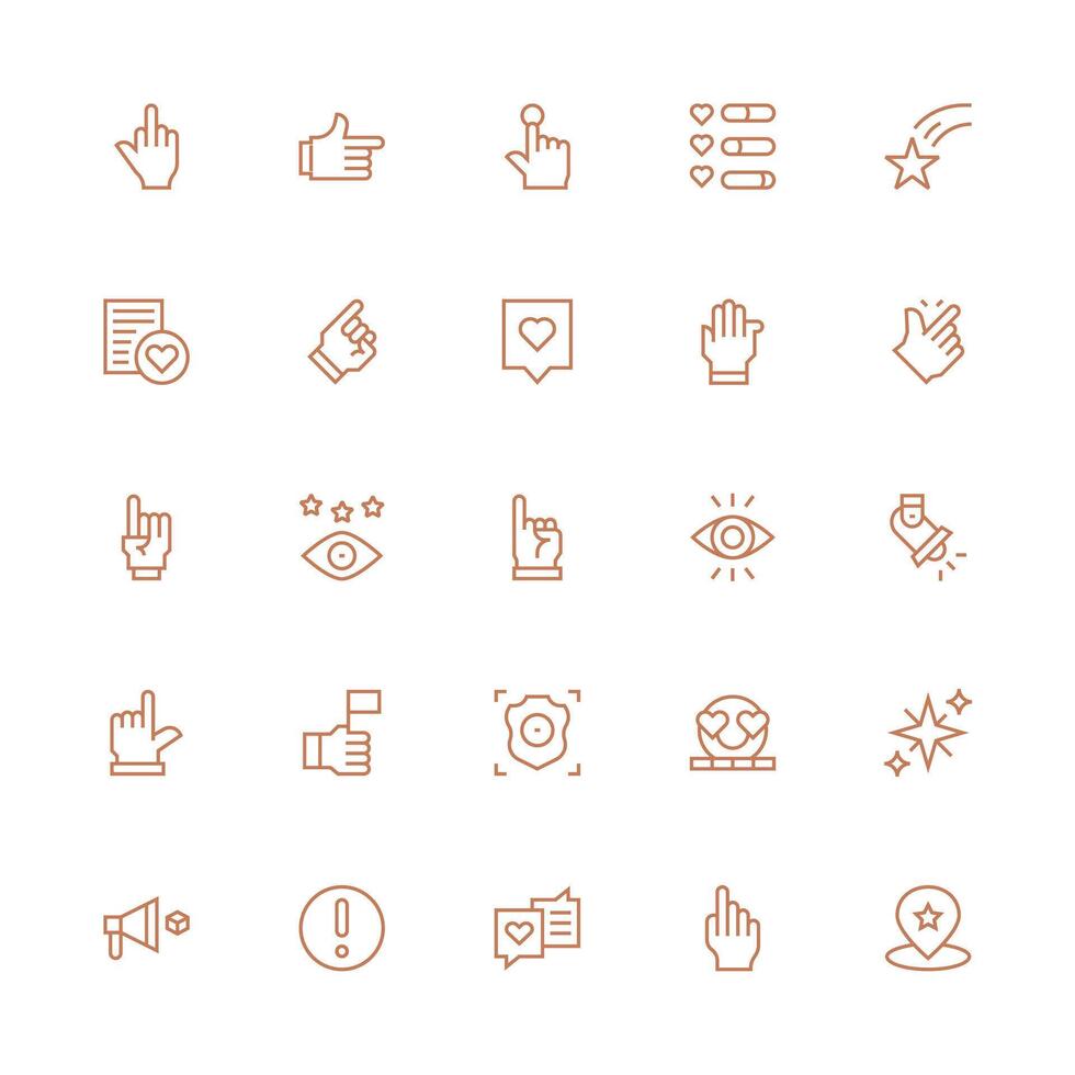 Medium Stroke Outline Icons from Highlight Set with 25 Vectors Lightweight Icon Series for Fast Prototypes