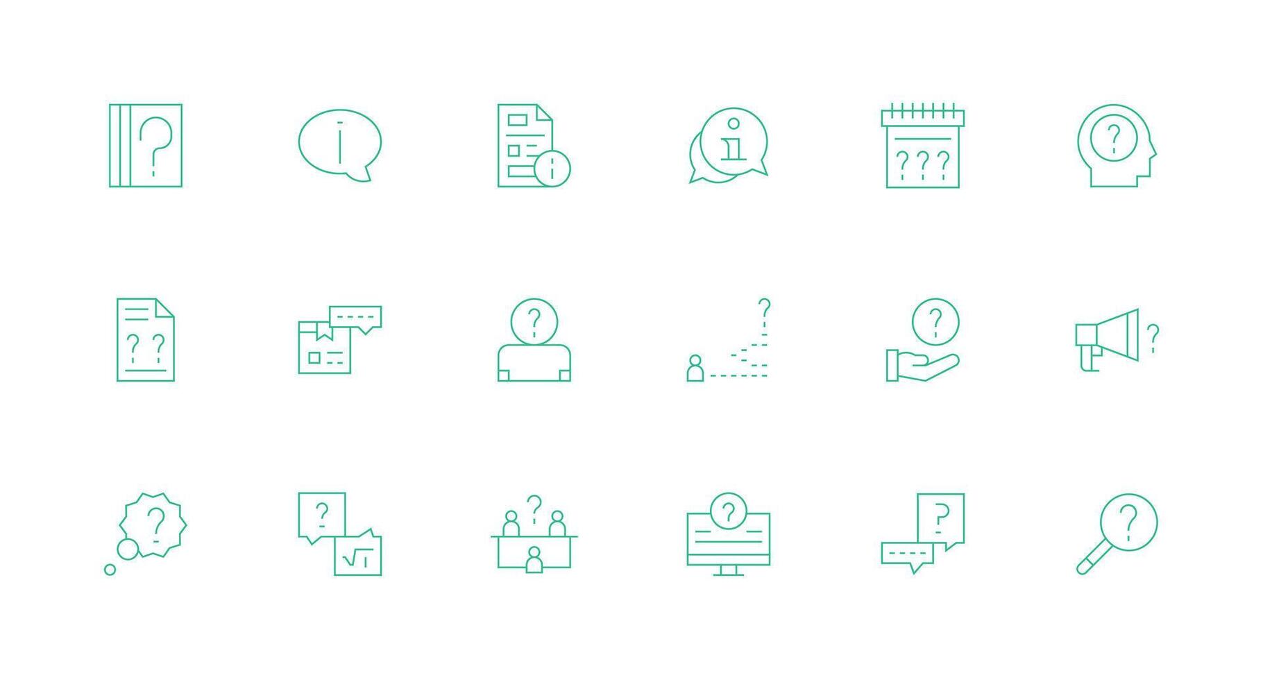 aclaración diseño íconos presentando 18 en mínimo línea estilo icono conjunto vector