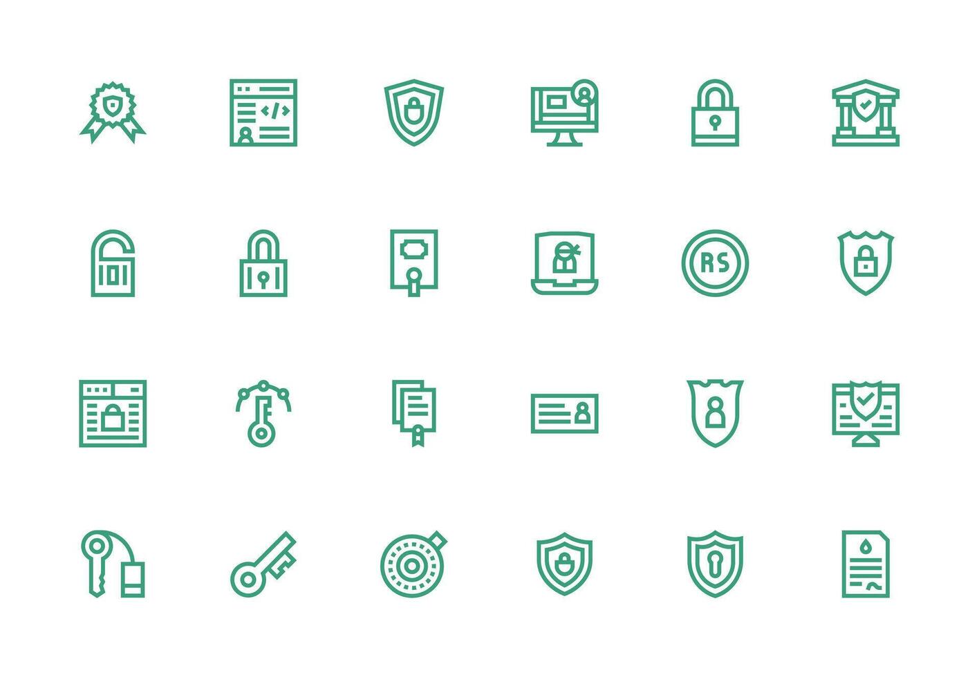 24 Icons for Authentication in Thick Line Line Format Professional Icon Pack for Development Work vector