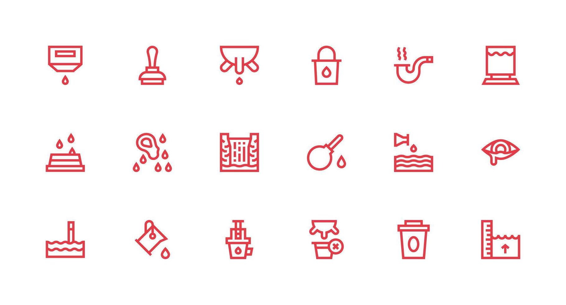18 Strong Stroke Line Icons for Overflow Graphics Essential Icon Set for Teams vector