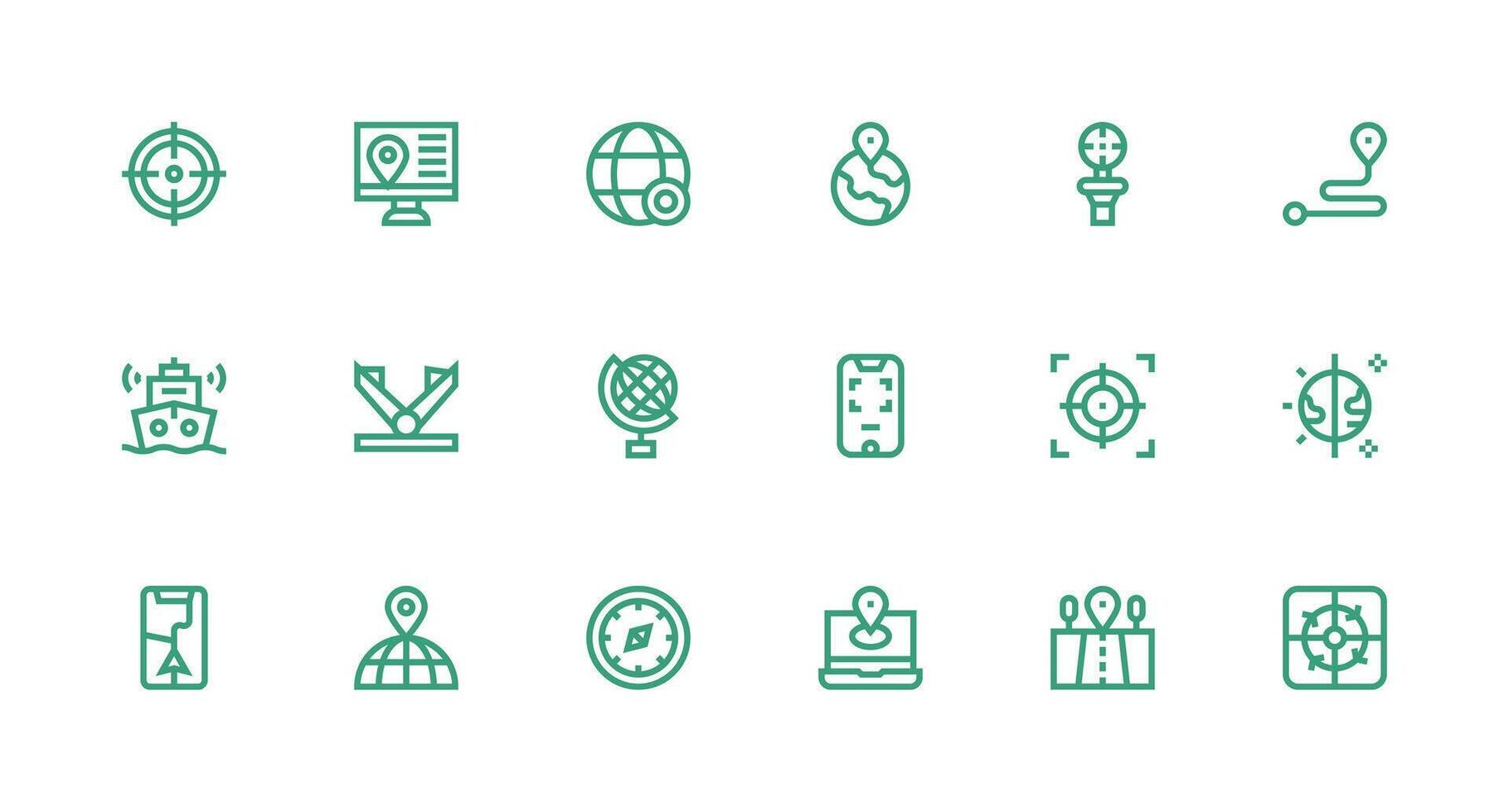 18 Icons for Positioning in Strong Stroke Line Format UI and UX Focused Icon Collection vector