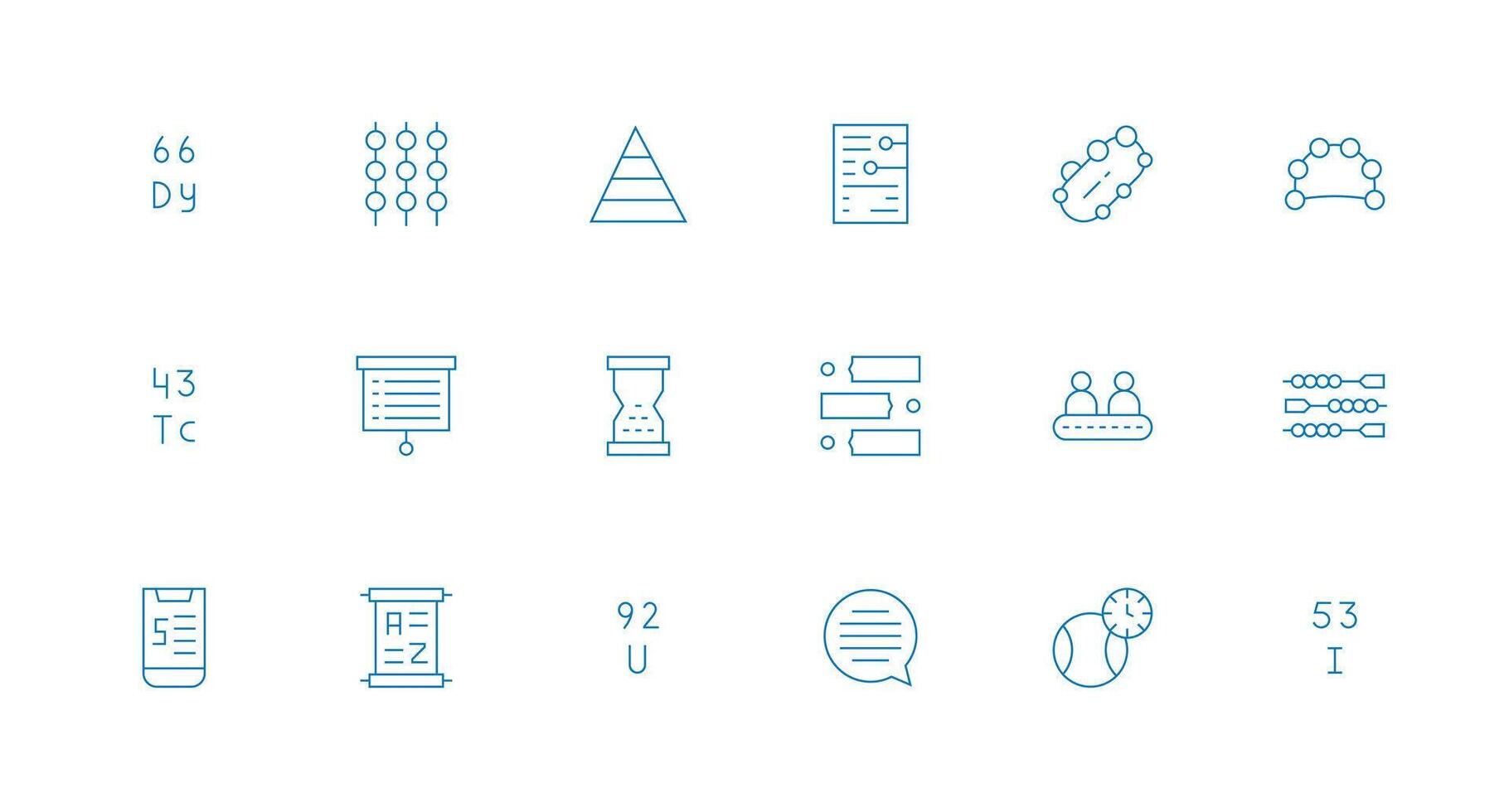 Sequence Visual Pack containing 18 Minimal Line Icons Style Icon Set vector