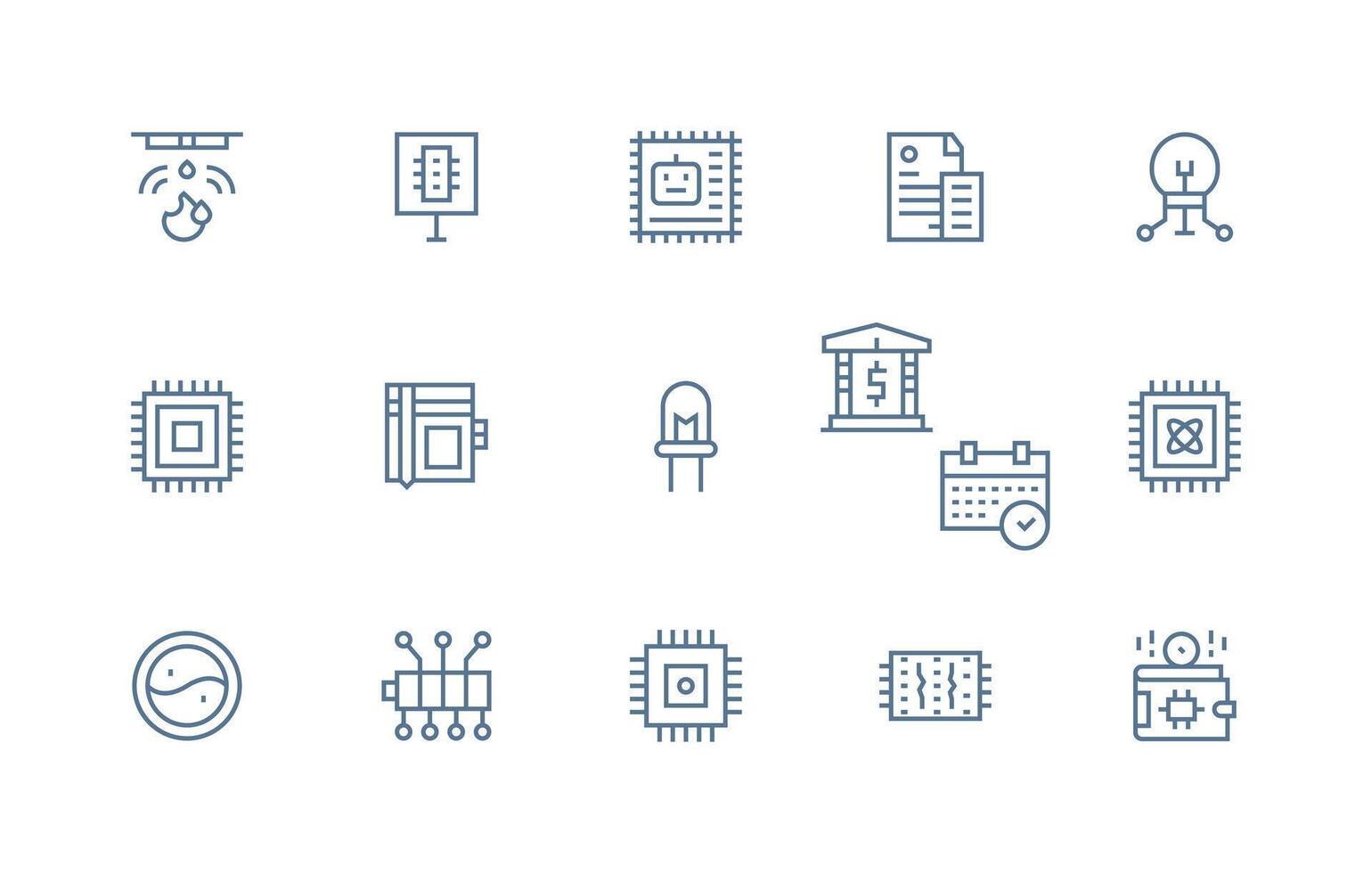 15 Icons for Integrated in Regular Line Format Essential Icons for Rapid UI Building vector