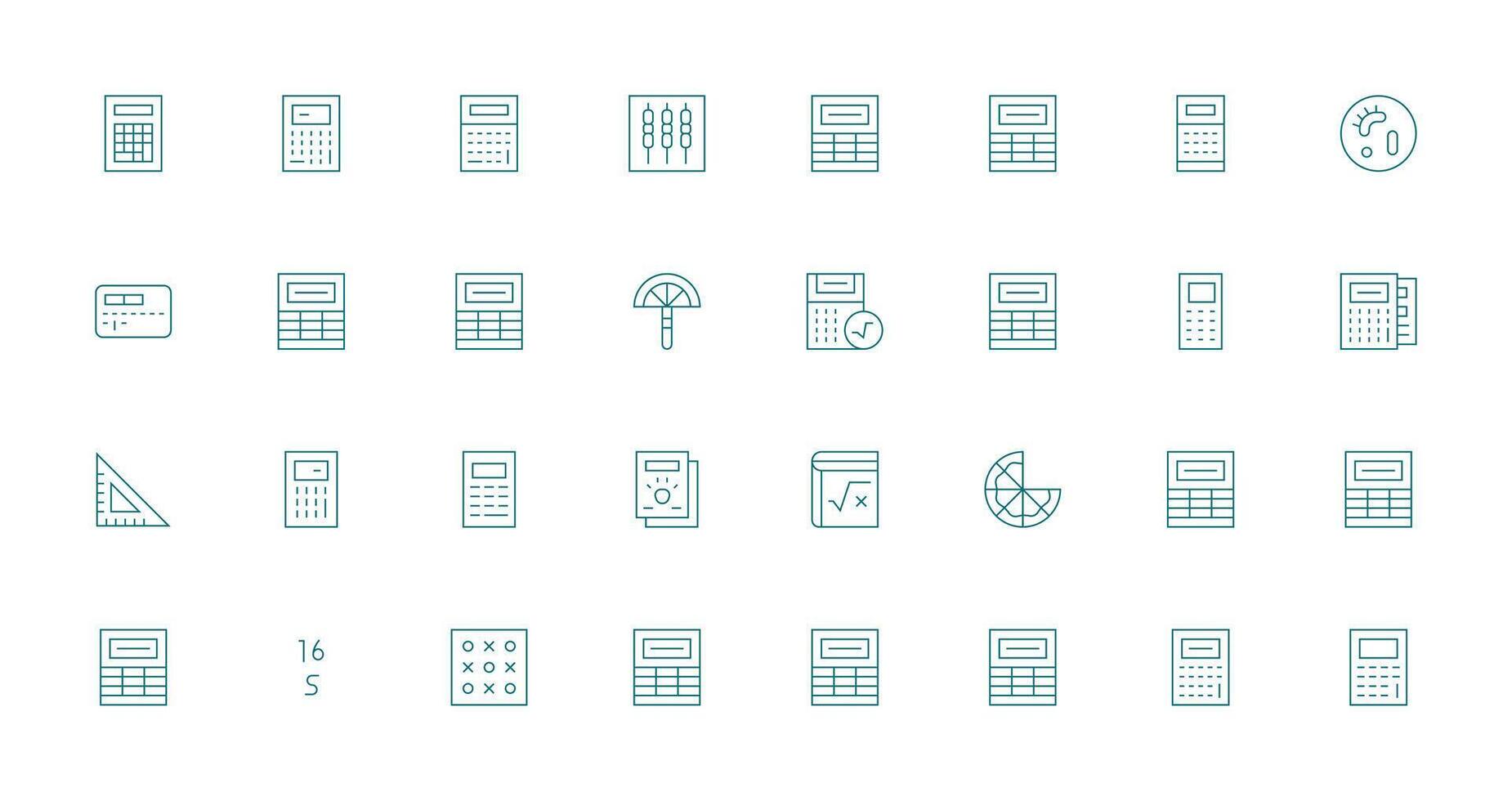 Math featuring 32 Icons in Thin Line Design Icons Built for Visual Consistency Pack vector