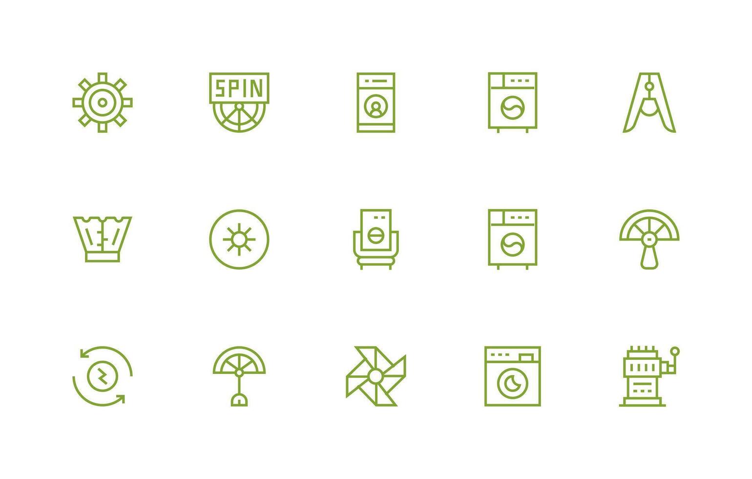 Spin Visual Pack containing 15 Regular Line Icons Flexible Icon System for Web Interfaces vector