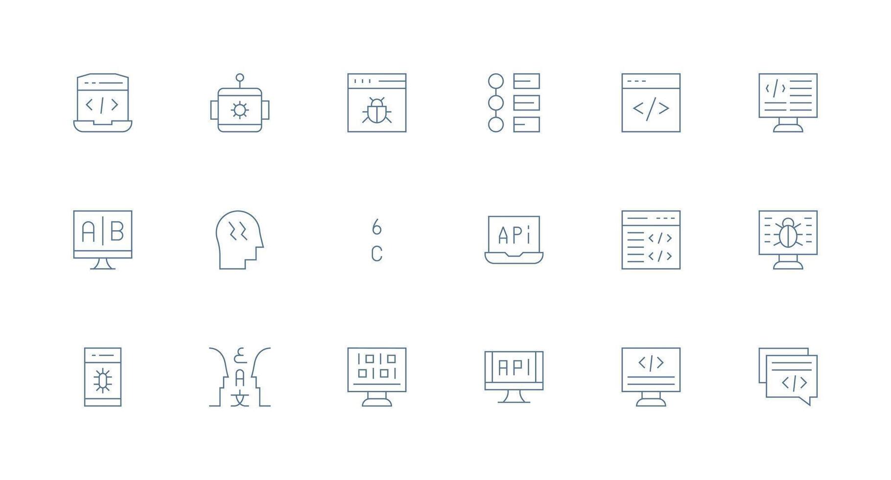 Programming featuring 18 Icons in Minimal Line Design Simple Icons for Interface and Wireframes vector