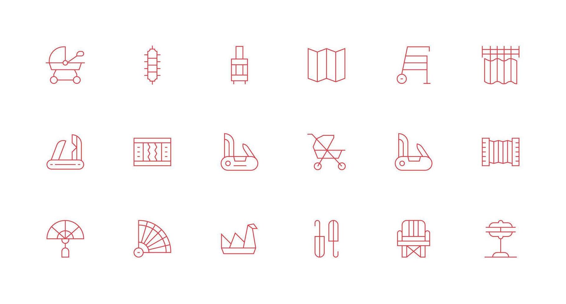 18 Icons for Folding in Minimal Line Format Icons Built for Visual Consistency Pack vector