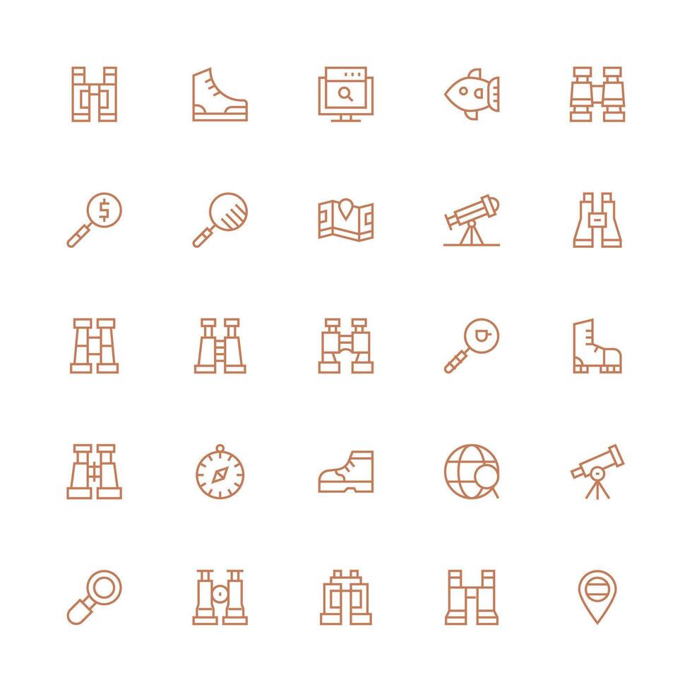 Explore featuring 25 Icons in Medium Stroke Outline Design Multi-Style Icons for Creative Projects vector