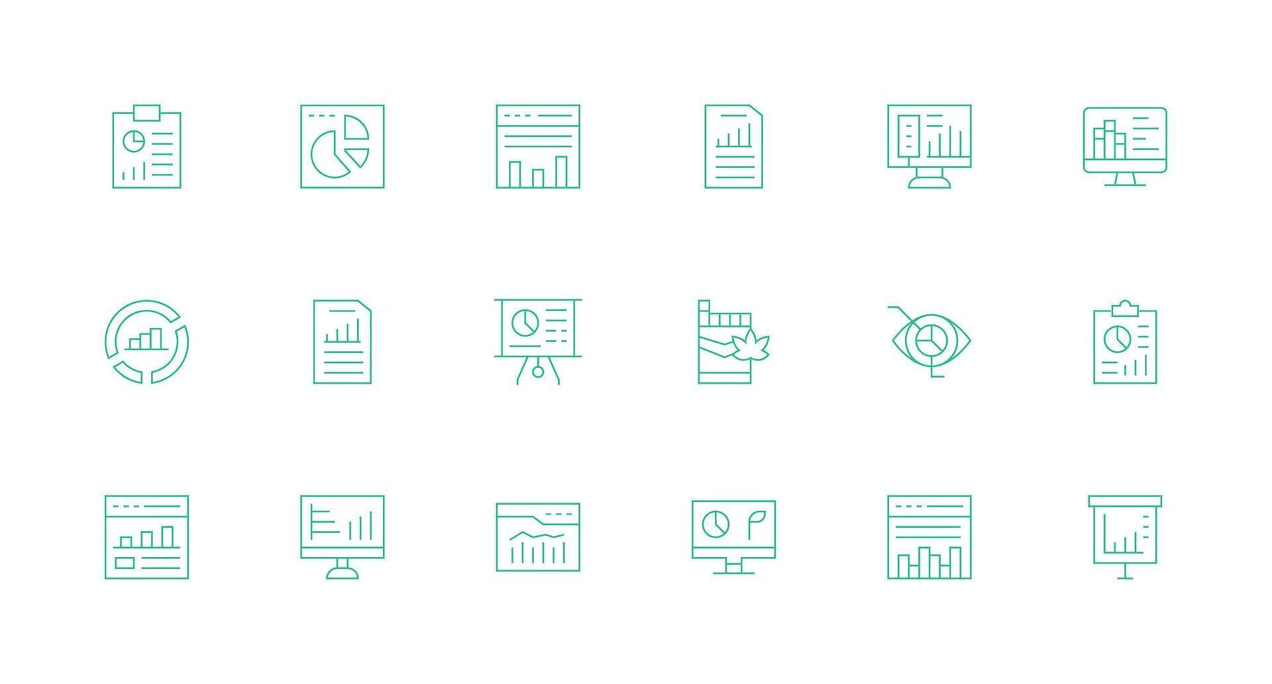 Trends Design Icons featuring 18 in Minimal Line Style Multi-Style Icons for Creative Projects vector