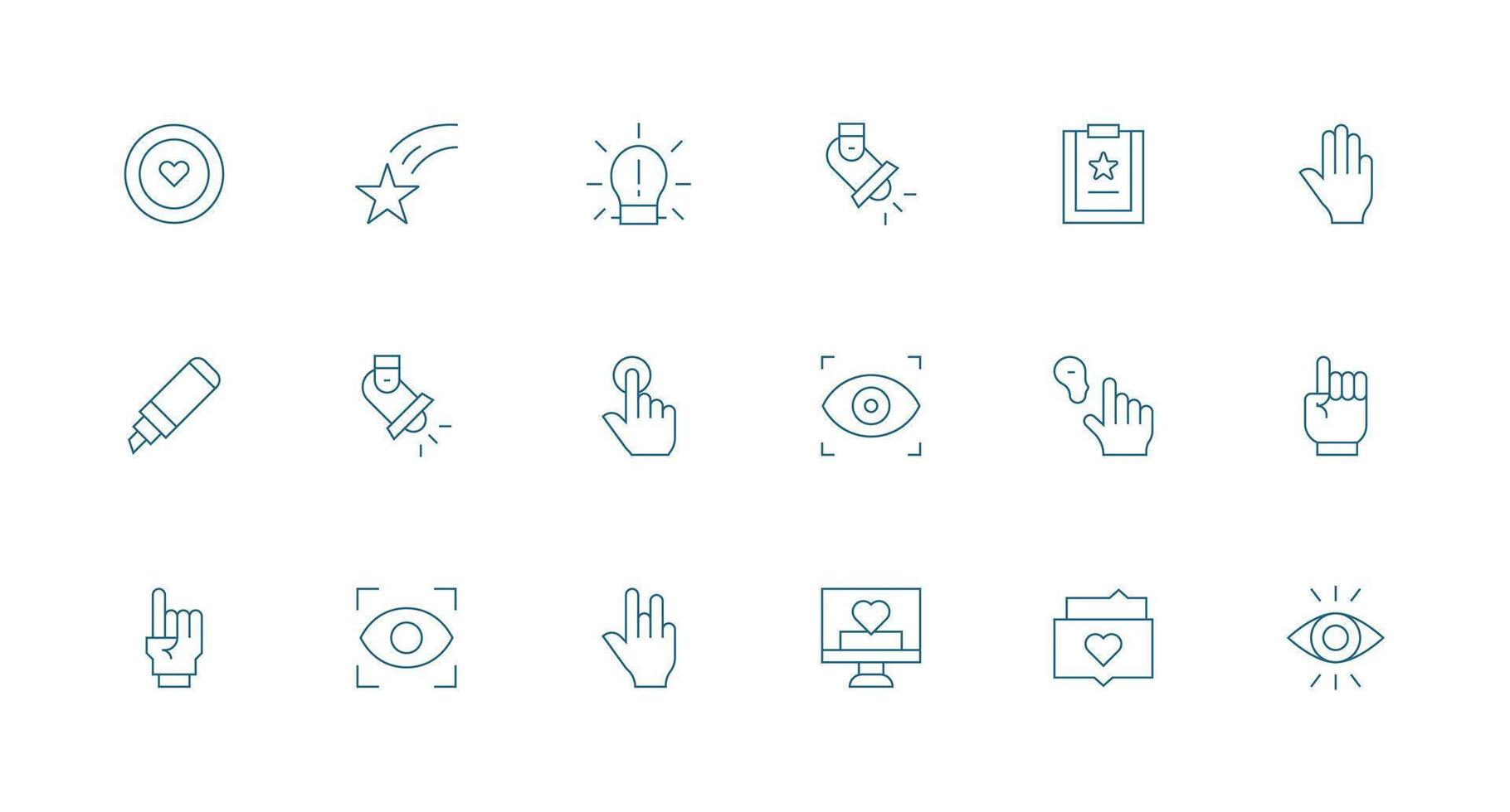 Highlight Set with 18 Minimal Line Icons Digital Product Icons for Fast Delivery vector