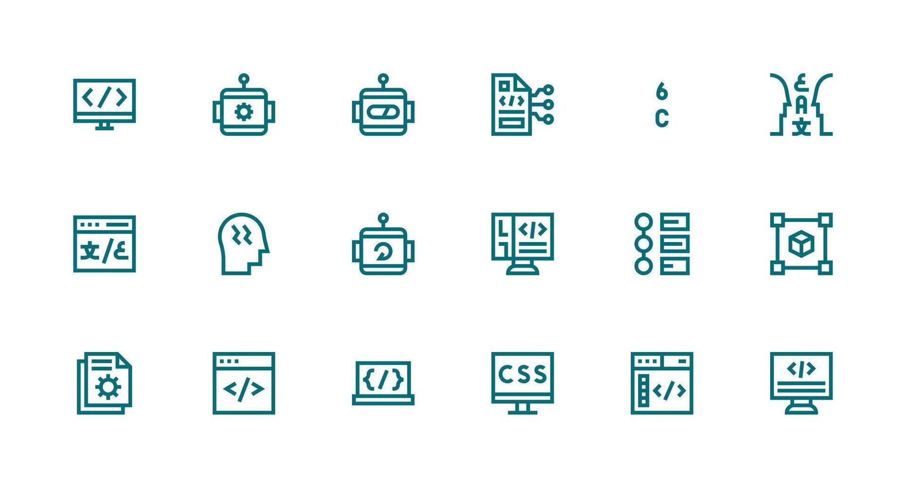 Programming Visual Pack containing 18 Strong Stroke Line Icons Interface Icons for Daily Use vector