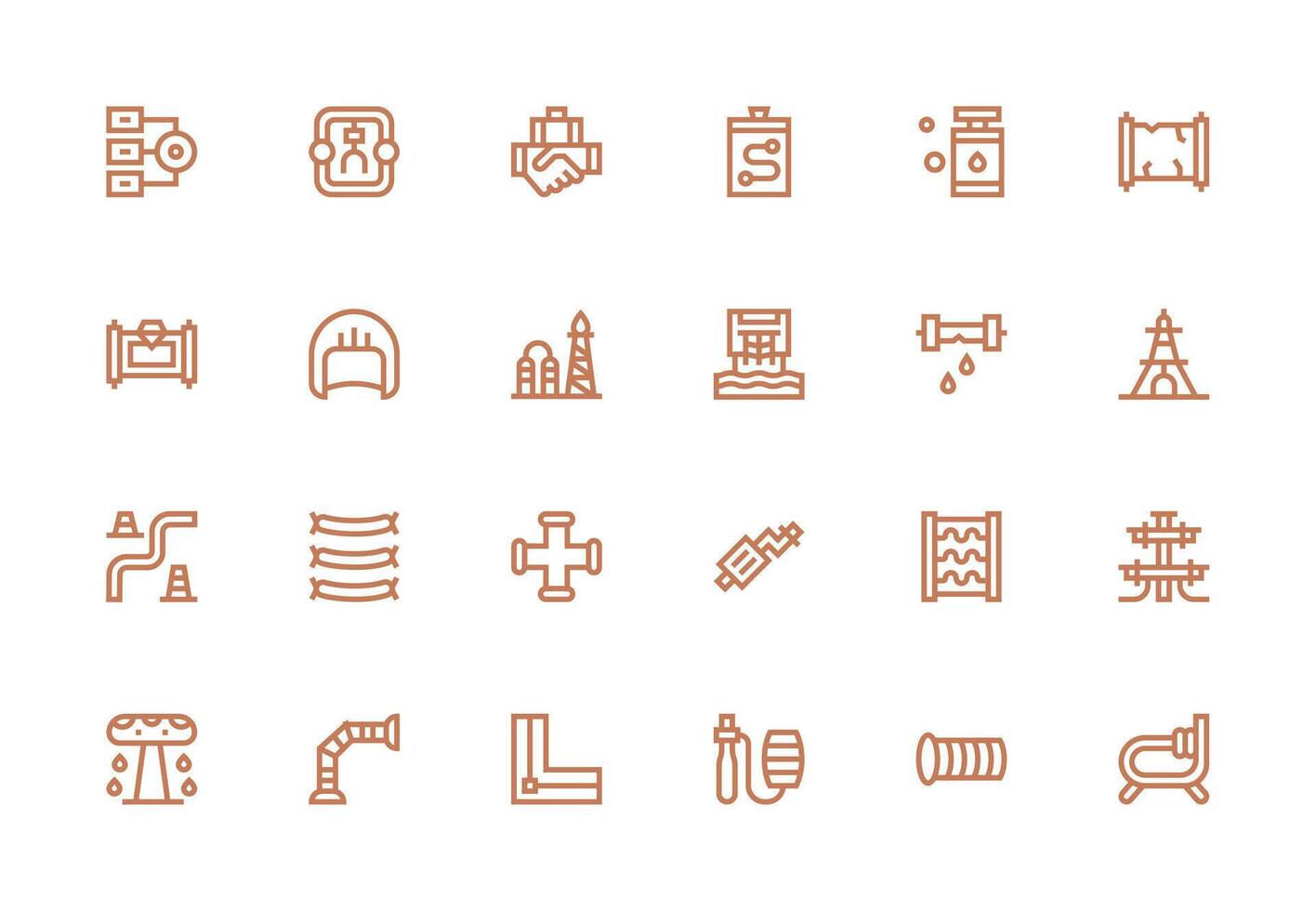 24 Thick Line Line Designs for Pipeline Icons Quick Access Icons for UI Development vector