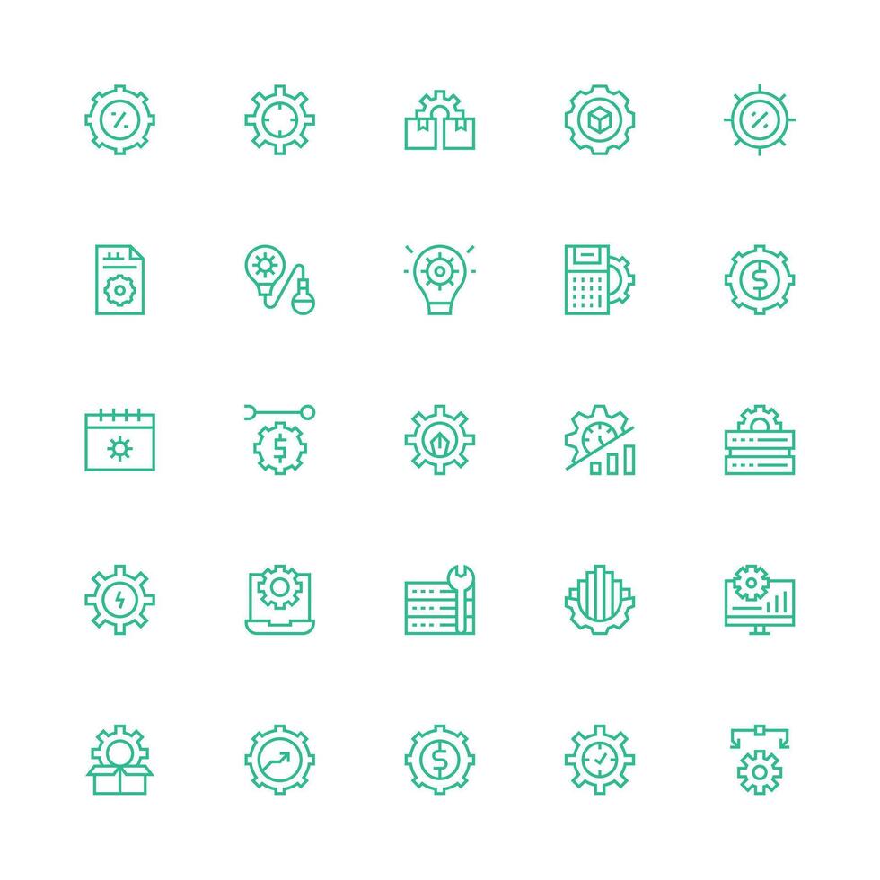Optimization Set with 25 Medium Stroke Outline Icons Interface Icons for Daily Use vector