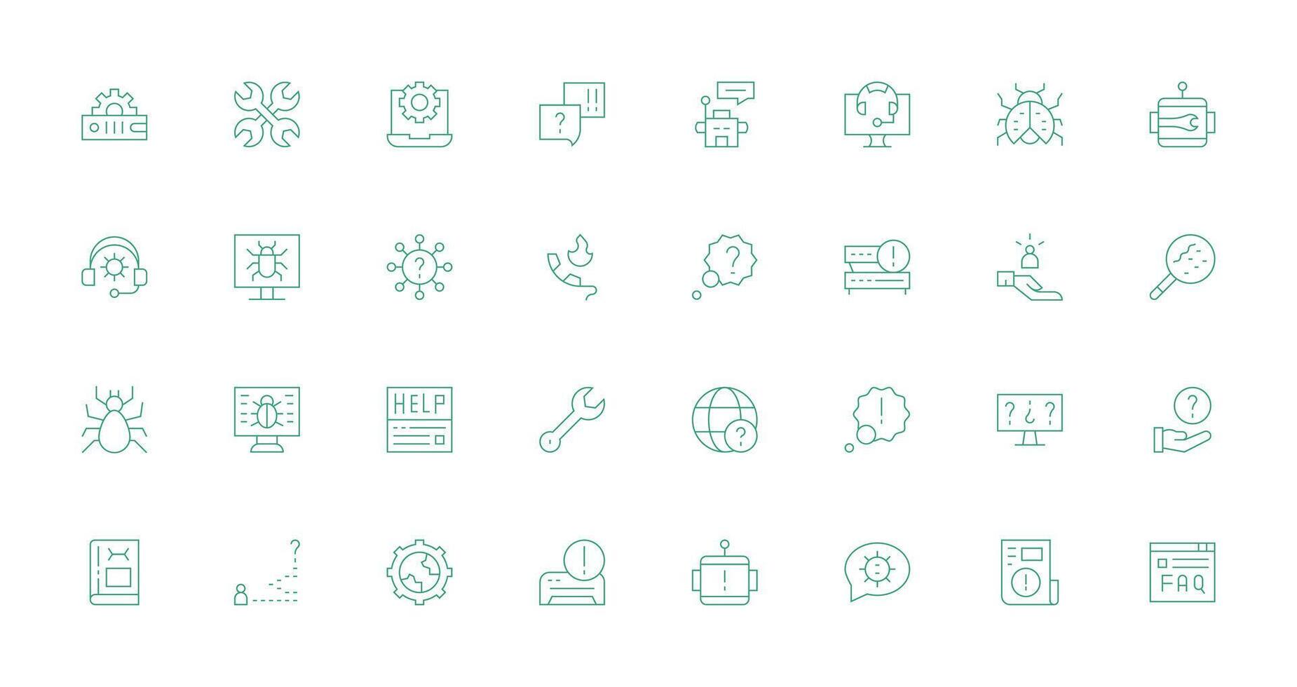 32 Thin Line Icons for Troubleshooting Graphics Glyph Icon Series vector