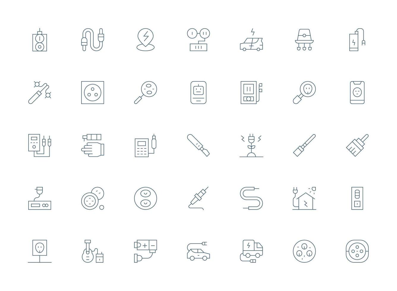 Light Line Icons from Plug Set with 35 Vectors Interface Icons for Daily Use