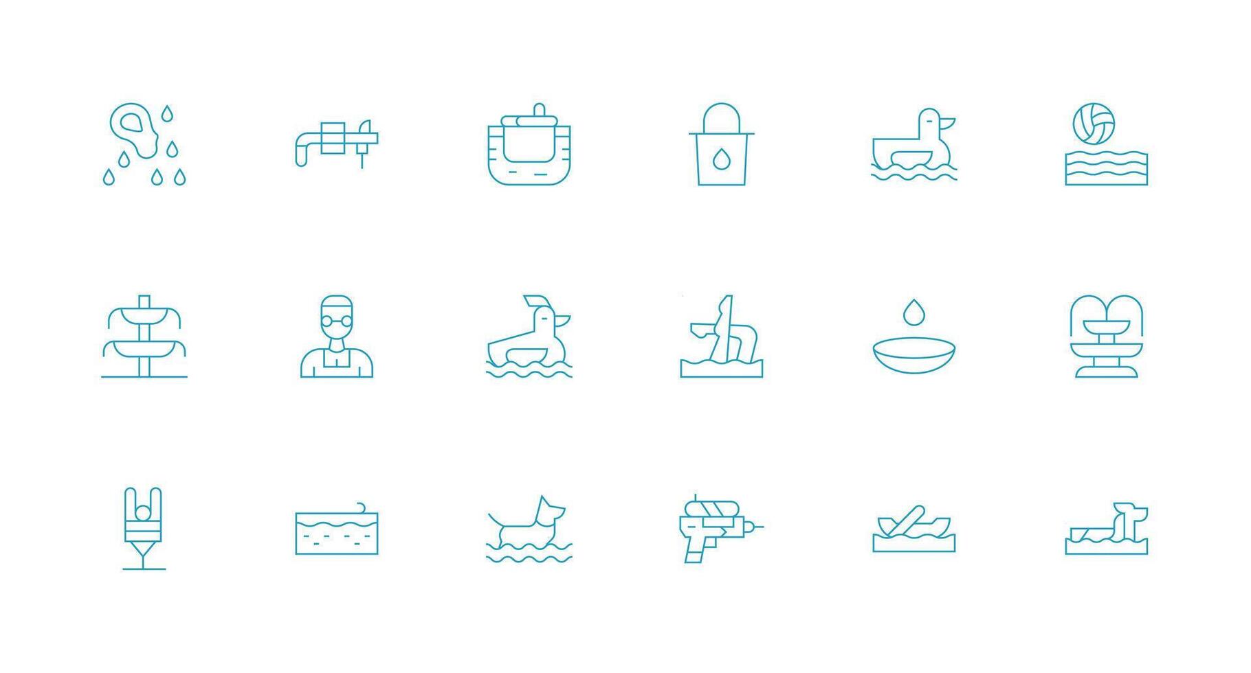 Splash Set with 18 Minimal Line Icons Scalable Icons for Cross-Platform Interfaces vector