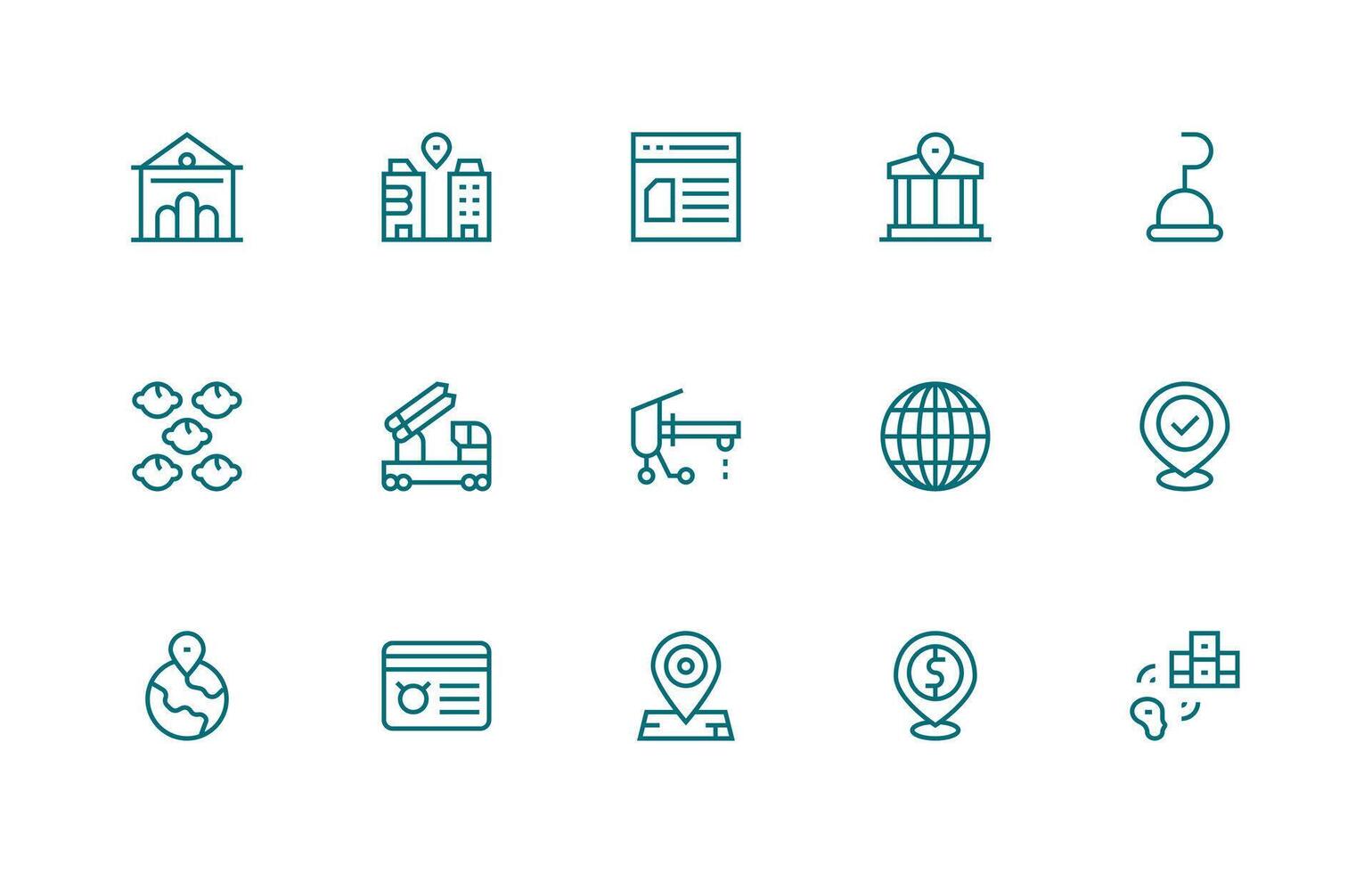 15 Regular Line Icons for Site Graphics Reliable Icons for All Interfaces vector